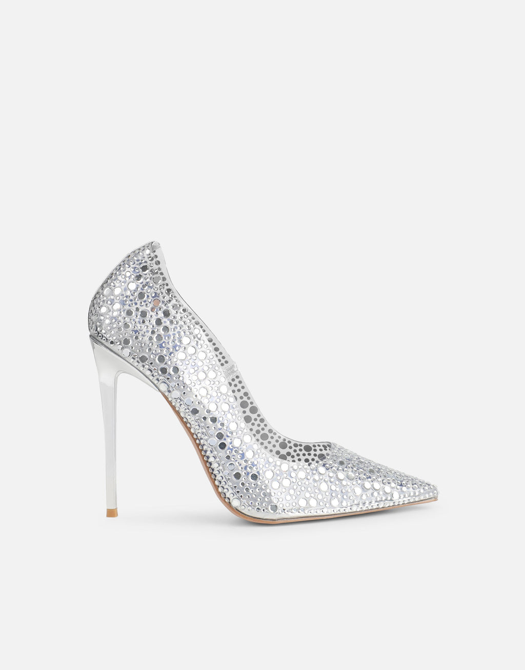 Kris Clear Silver Embellished Court Shoes