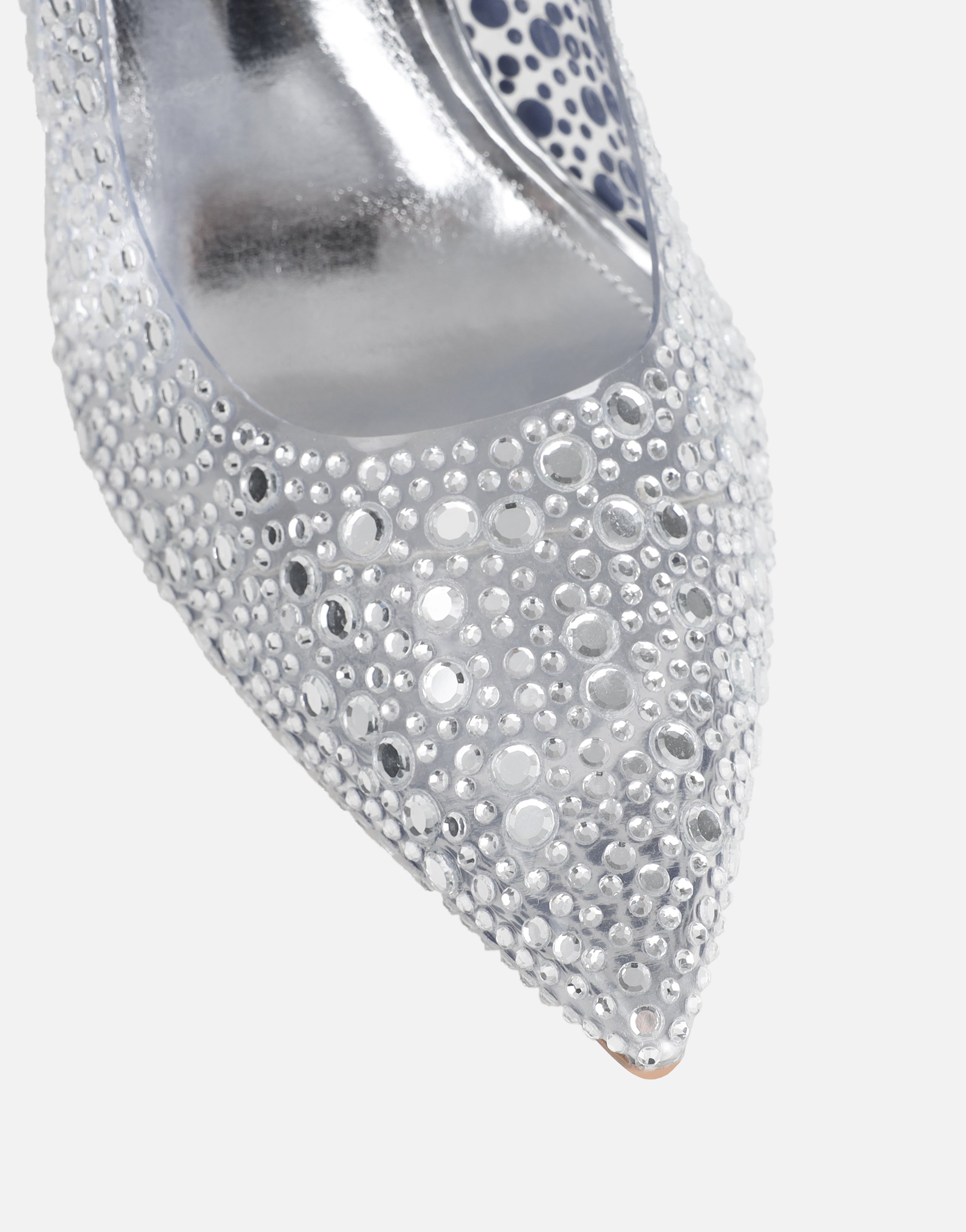 Kris Clear Silver Embellished Court Shoes