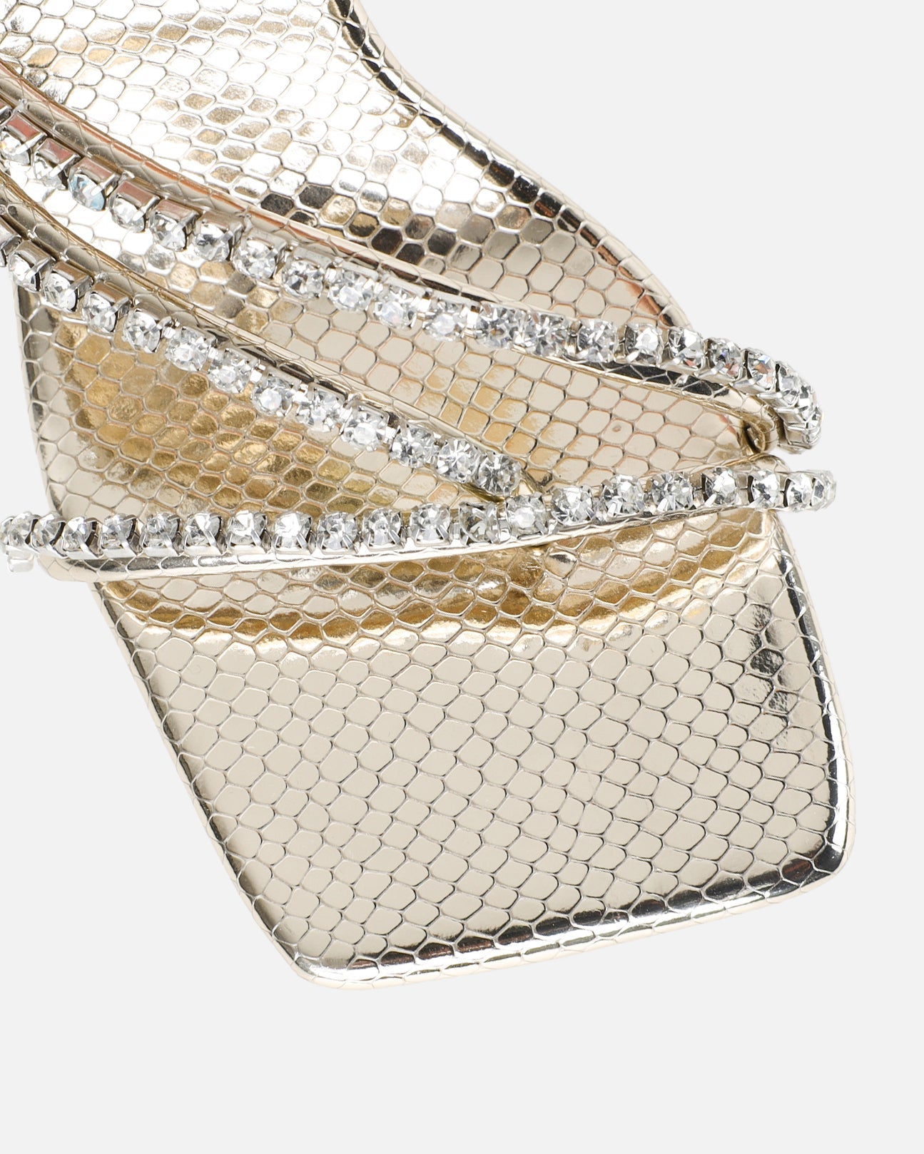 Freesia Gold Faux Snake Print Spiral Mid Heels