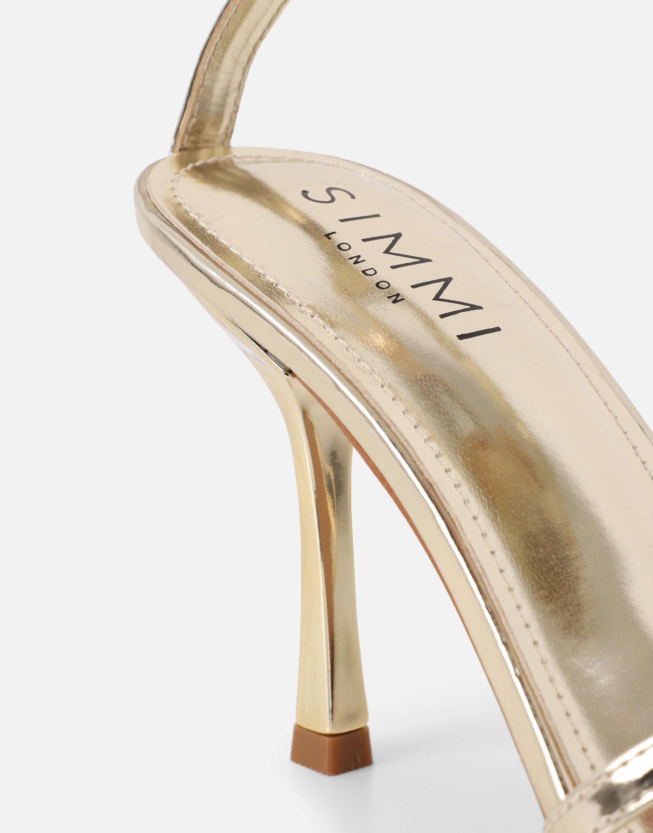 Meela Gold Mirror Heeled Sandals