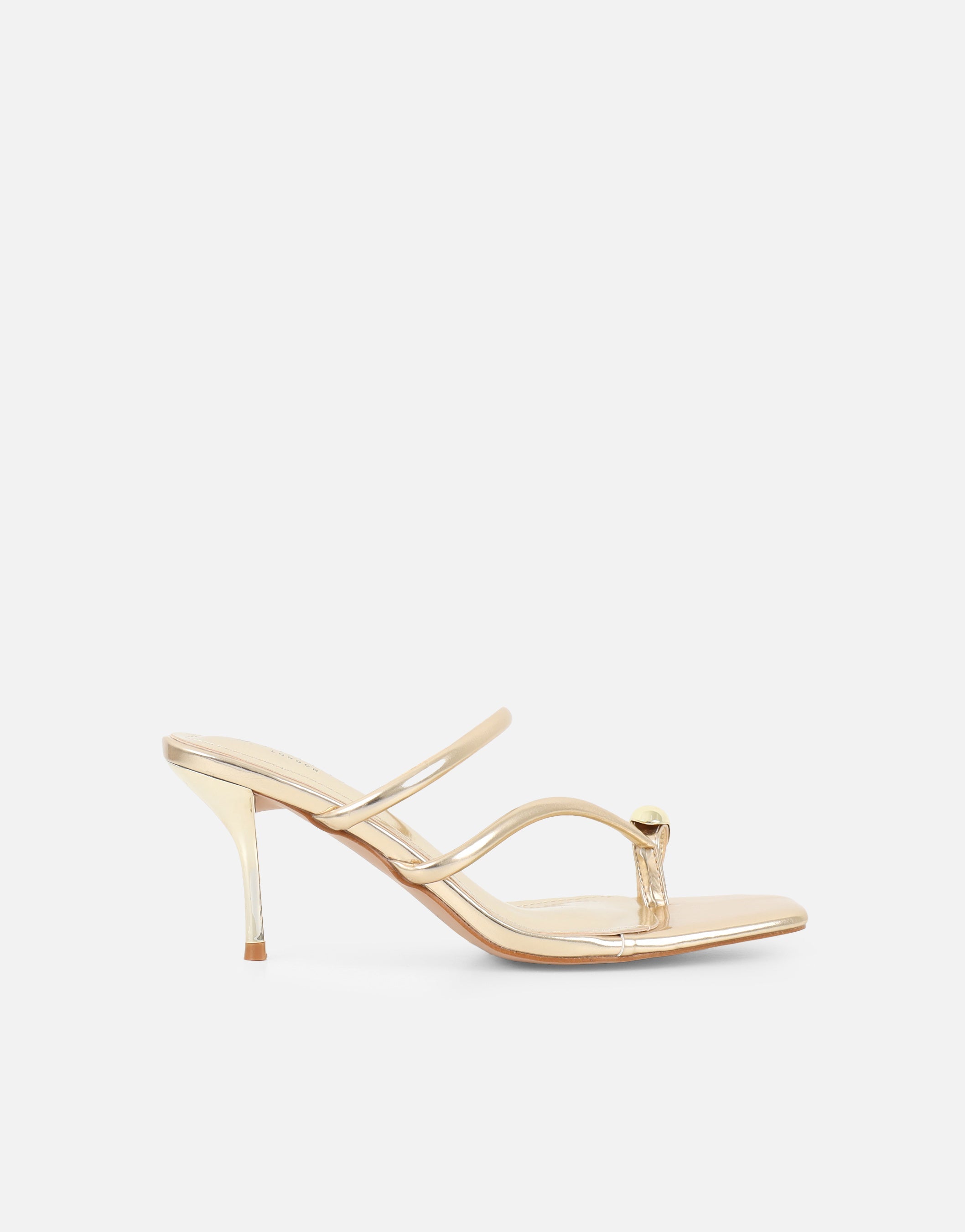 Eleanor Gold Metallic Gold Toe Post Detail Mules