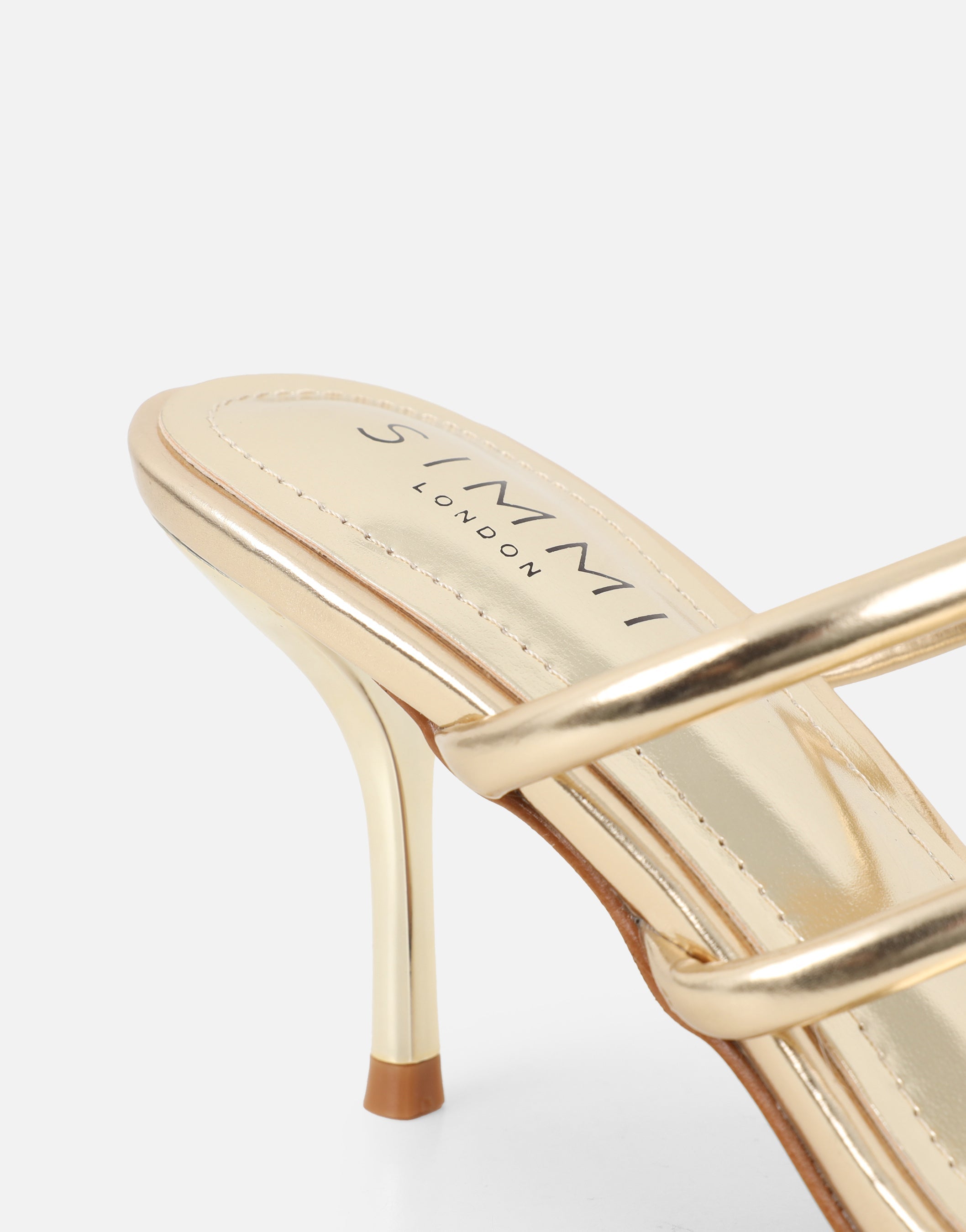 Eleanor Gold Metallic Gold Toe Post Detail Mules