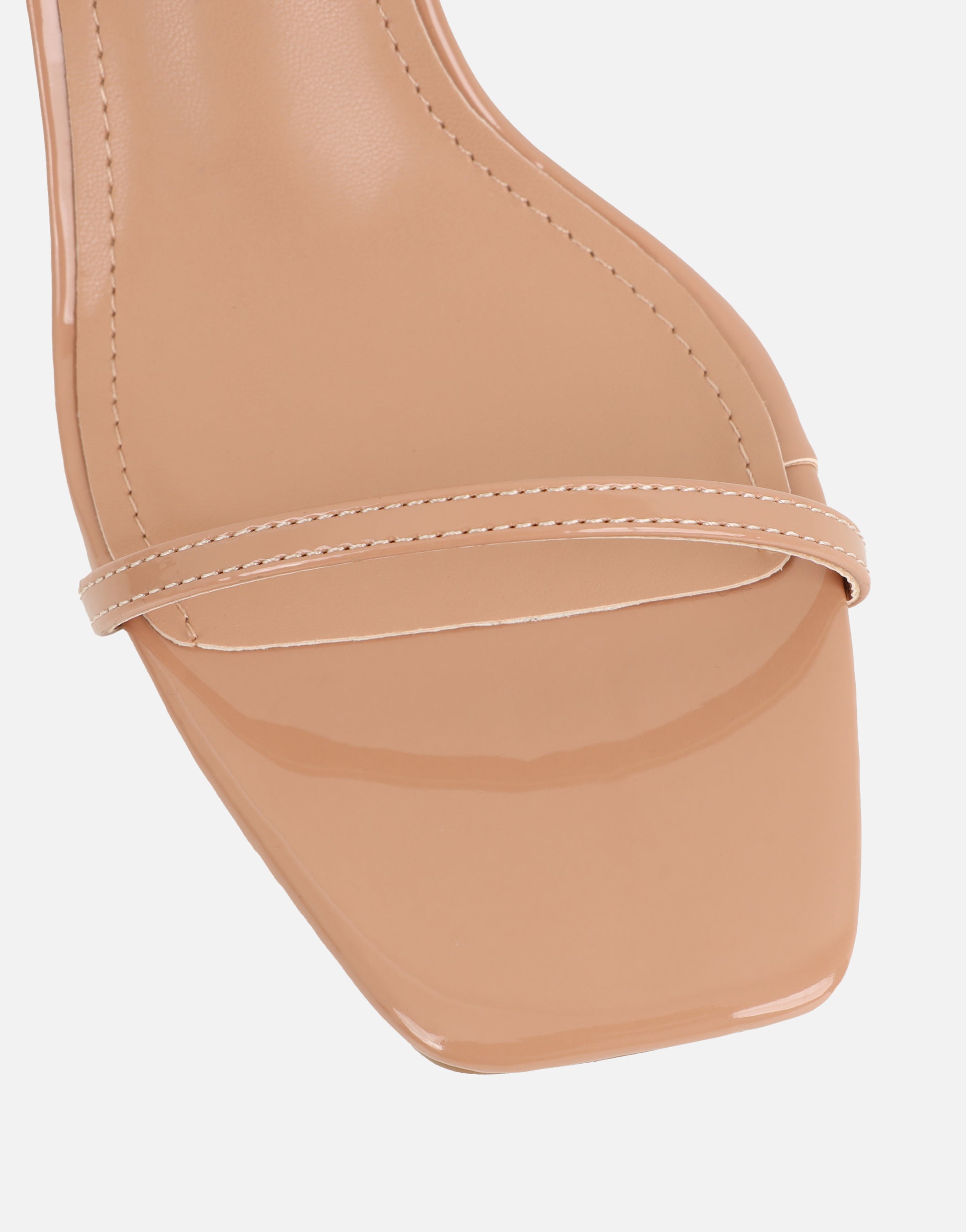 Lula Dark Biege Patent Heeled Sandals
