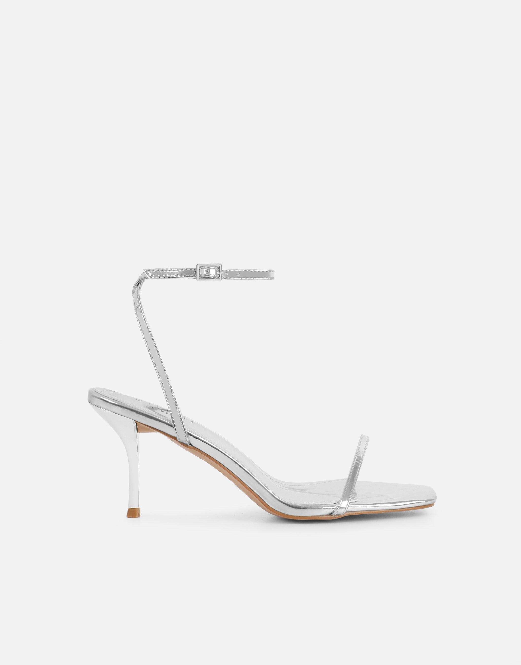Lula Silver Mirror Heeled Sandals