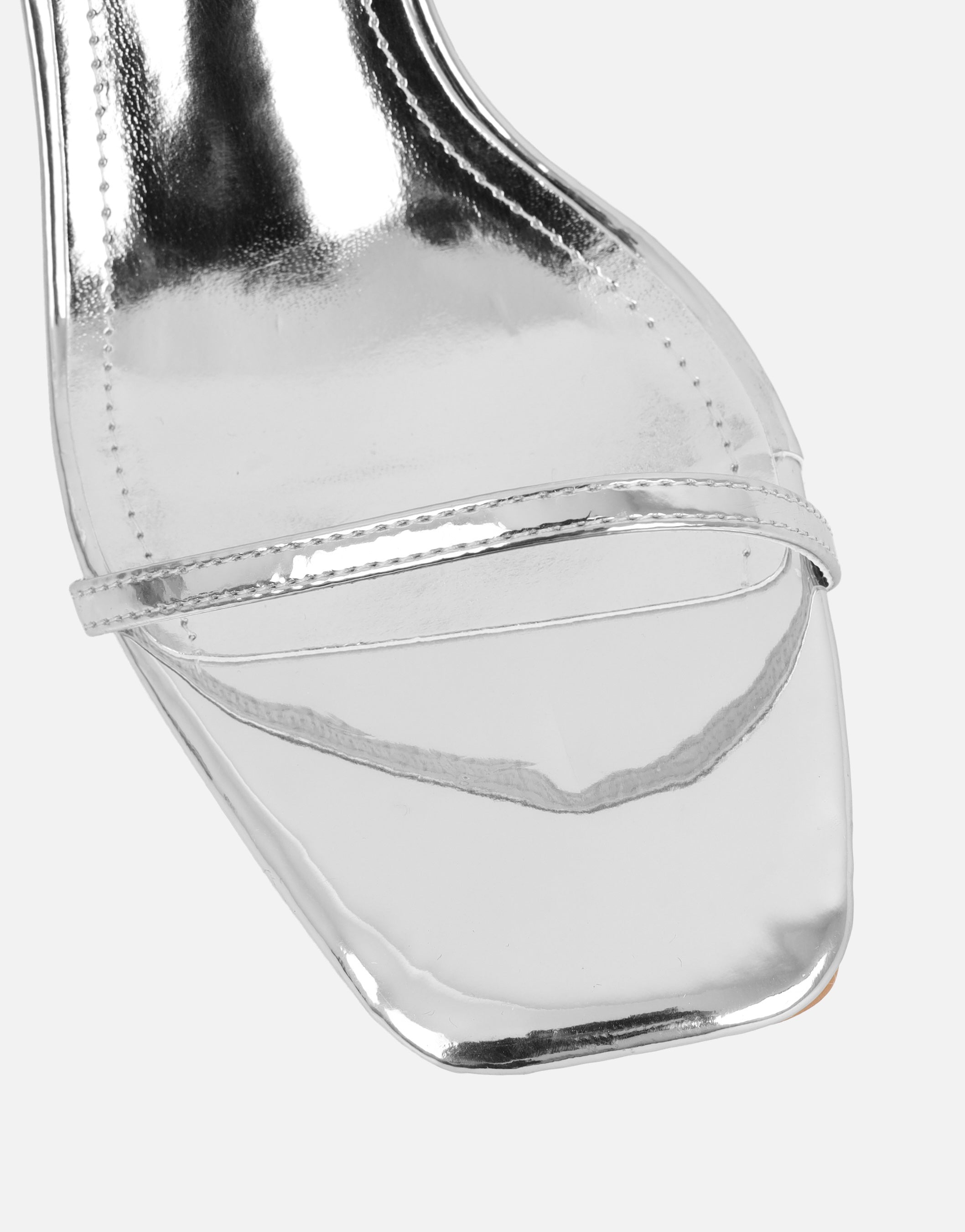 Lula Silver Mirror Heeled Sandals