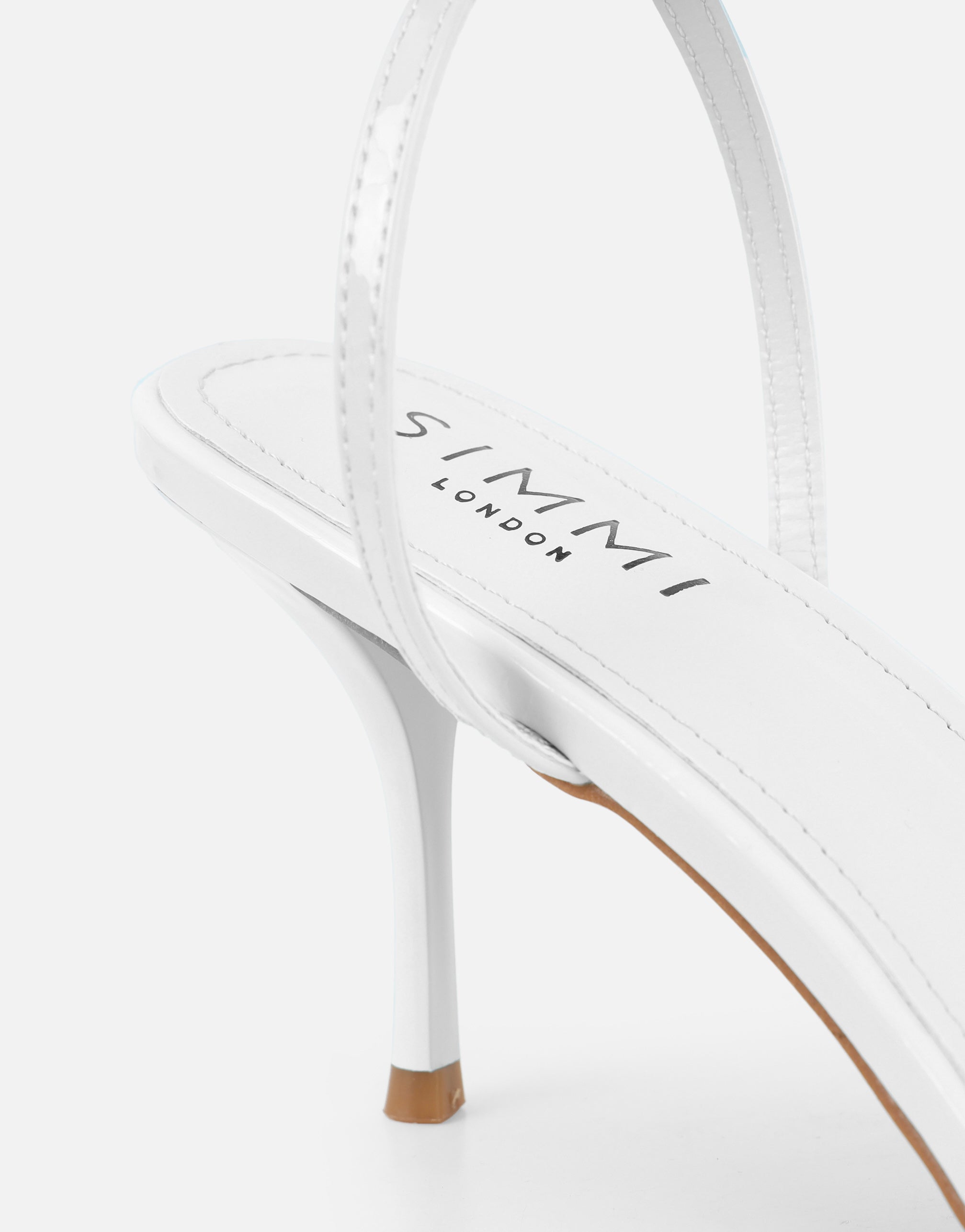Lula White Patent Heeled Sandals