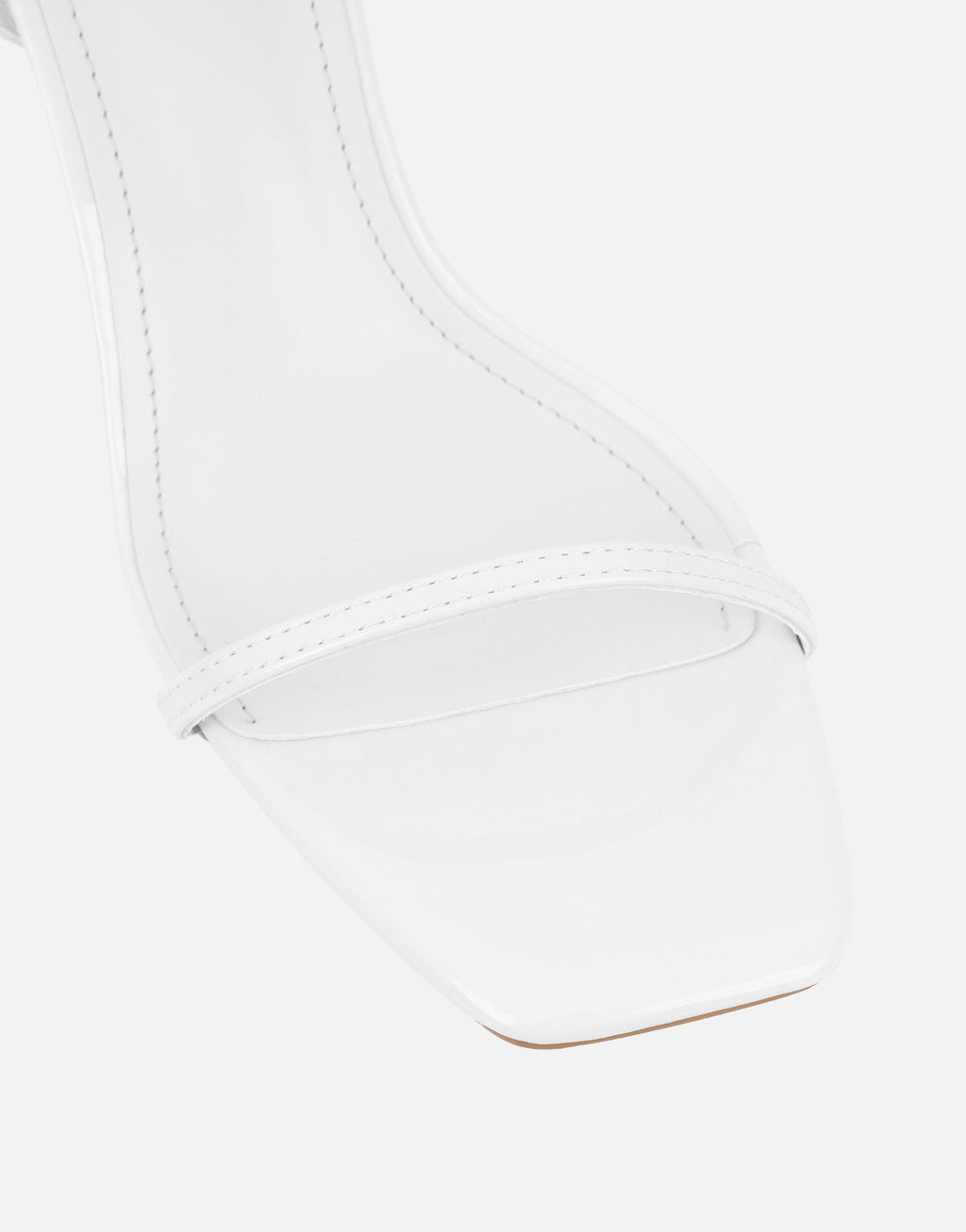 Lula White Patent Heeled Sandals