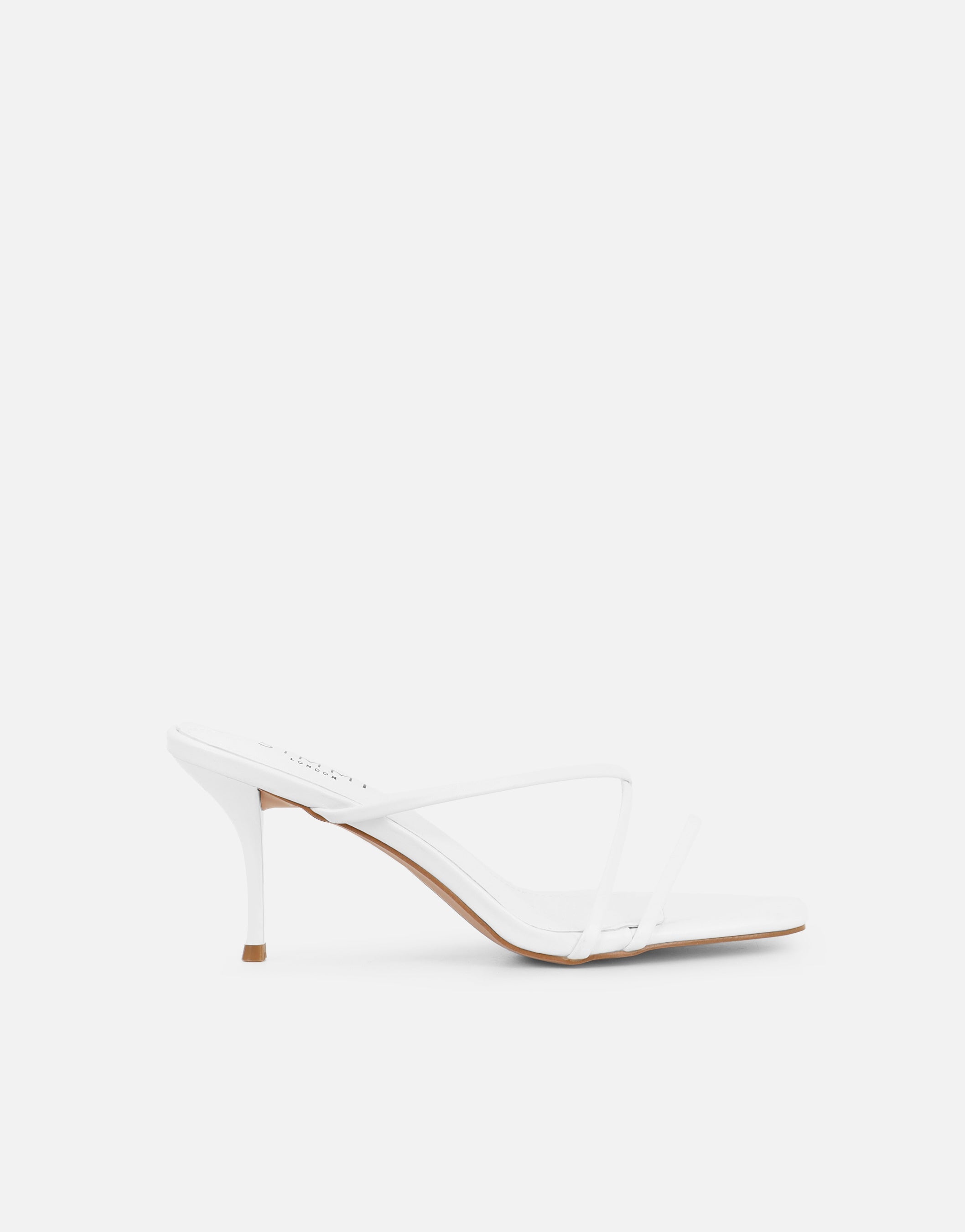 Elena White Strappy Mules
