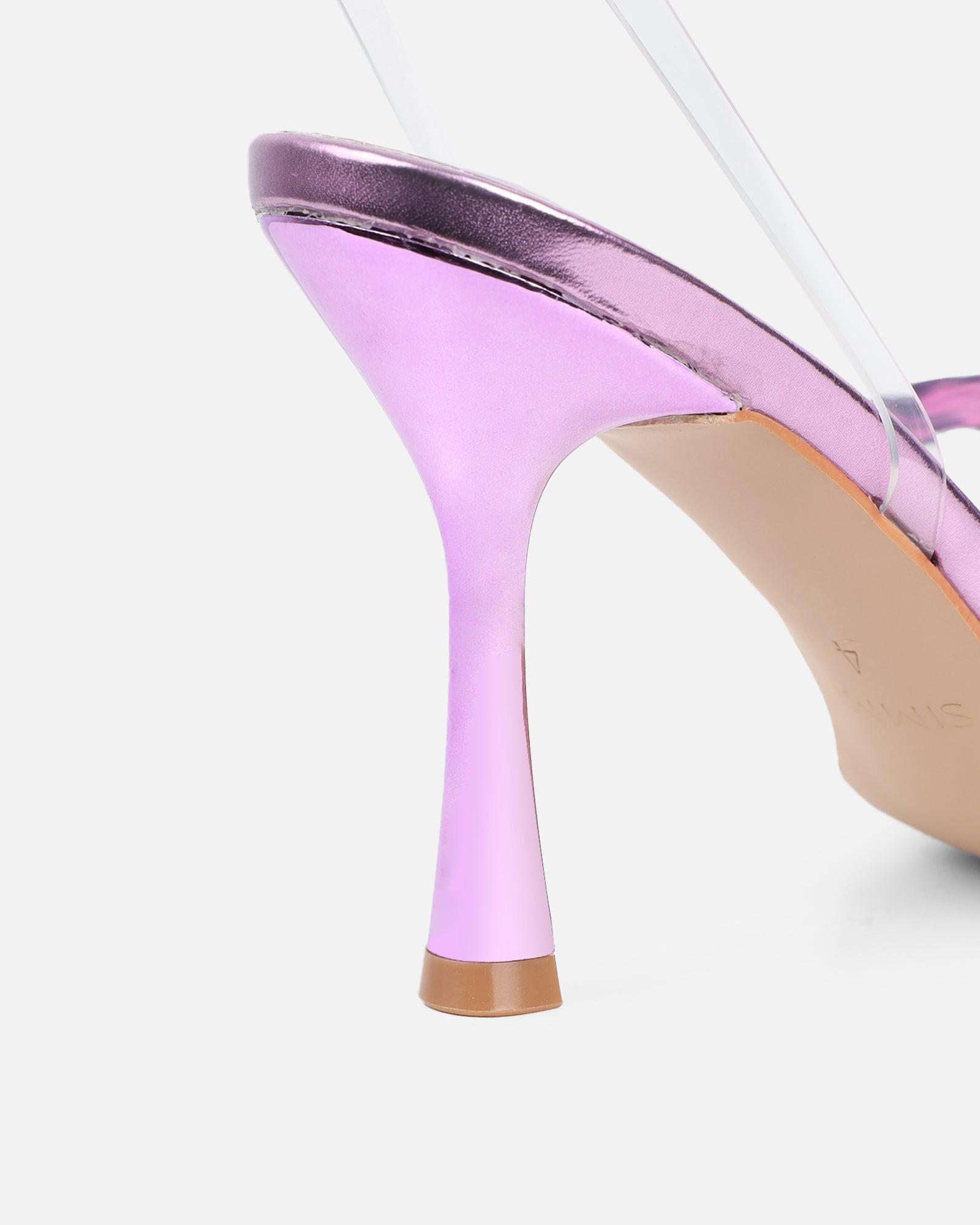 Fenelly Purple Metallic Butterfly Detail Heeled Sandals