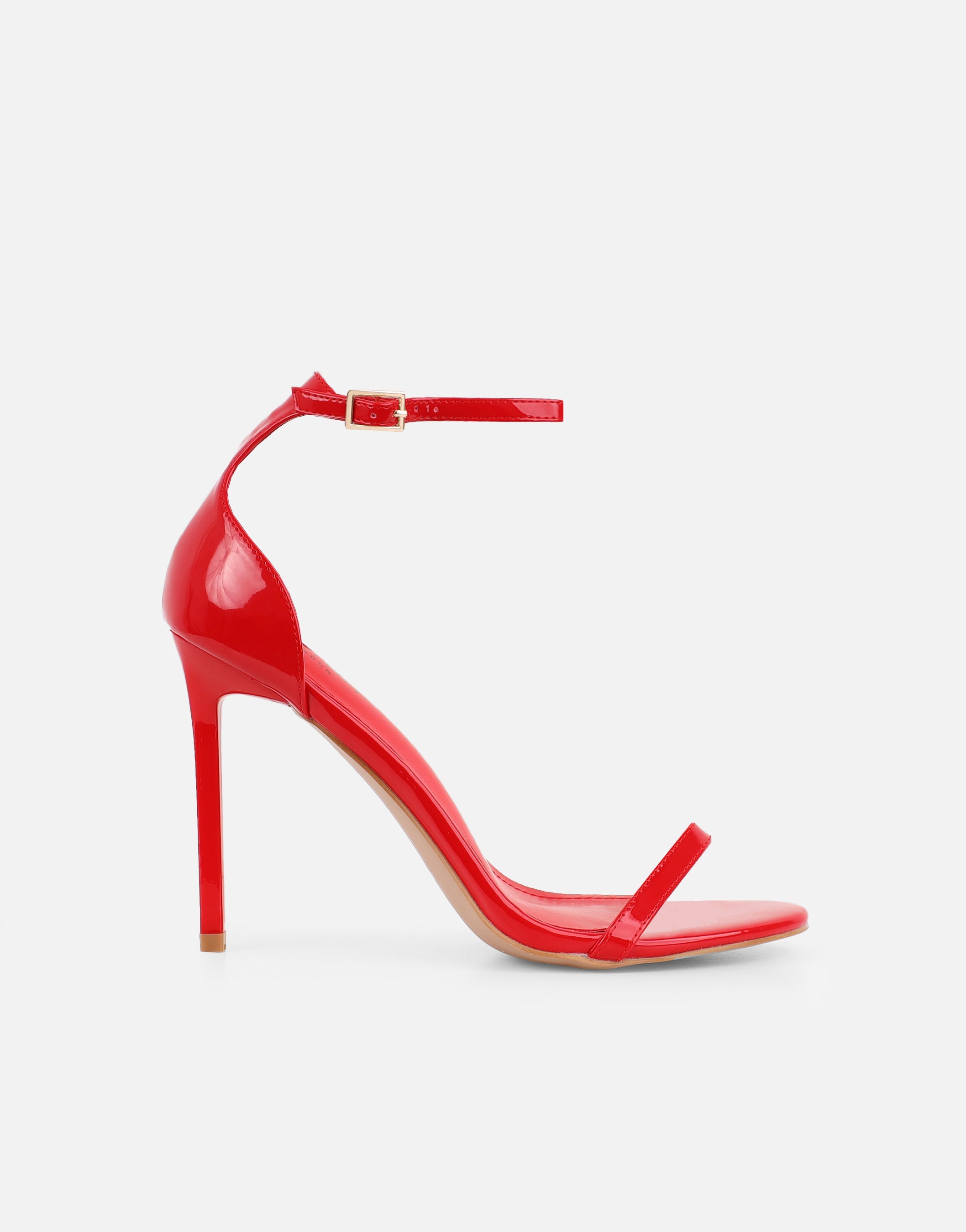 Gabby Red Patent Barely There Heeled Sandals