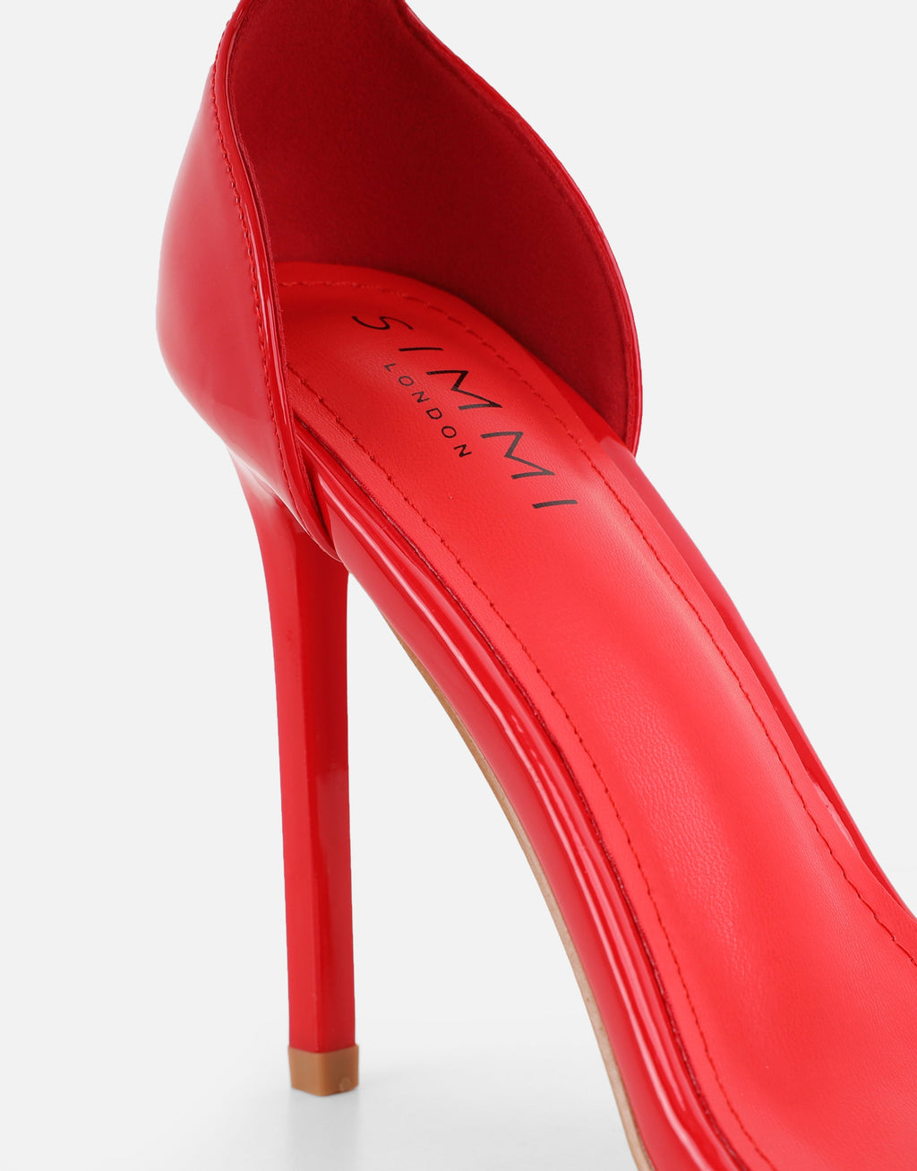 Gabby Red Patent Barely There Heeled Sandals