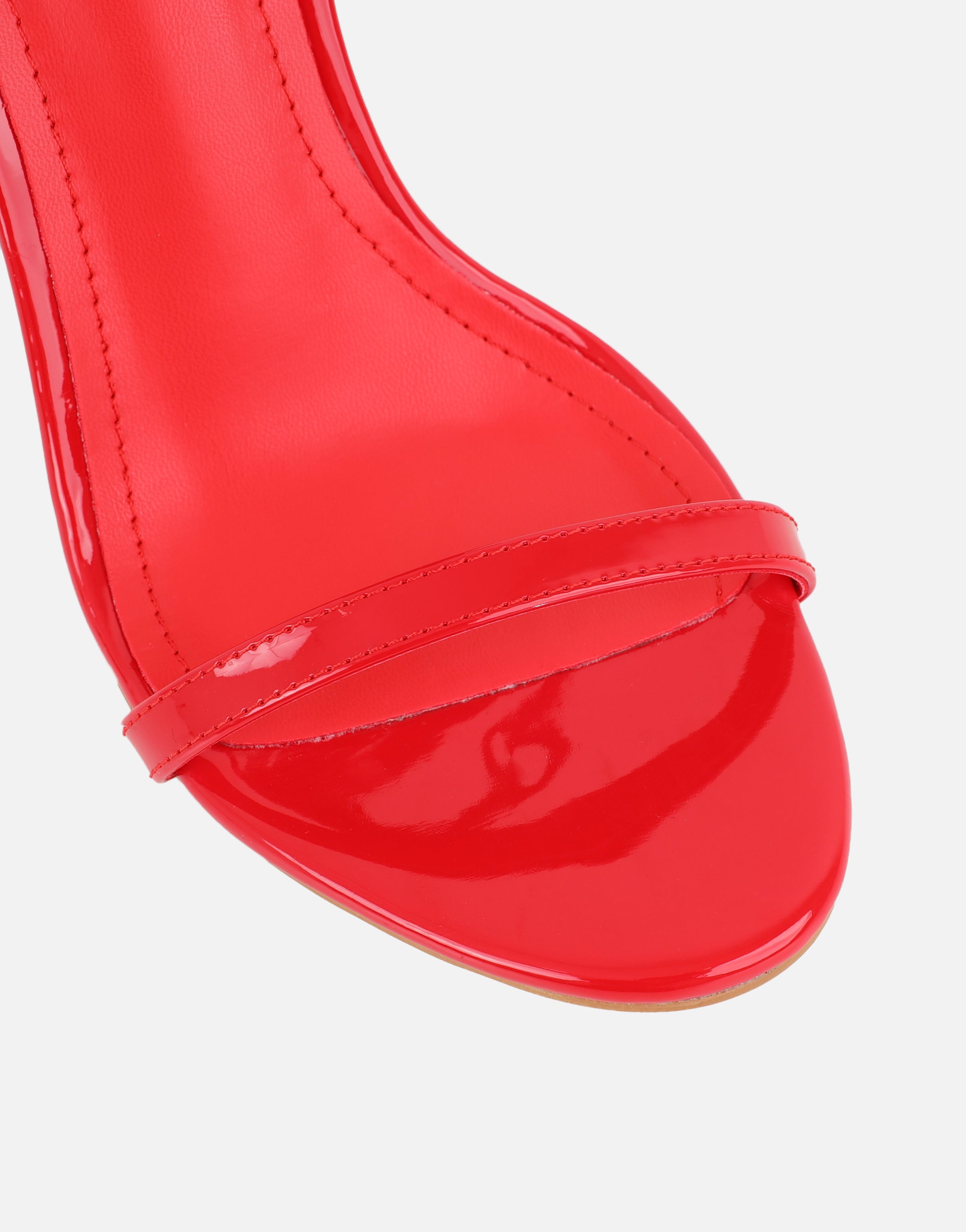 Gabby Red Patent Barely There Heeled Sandals