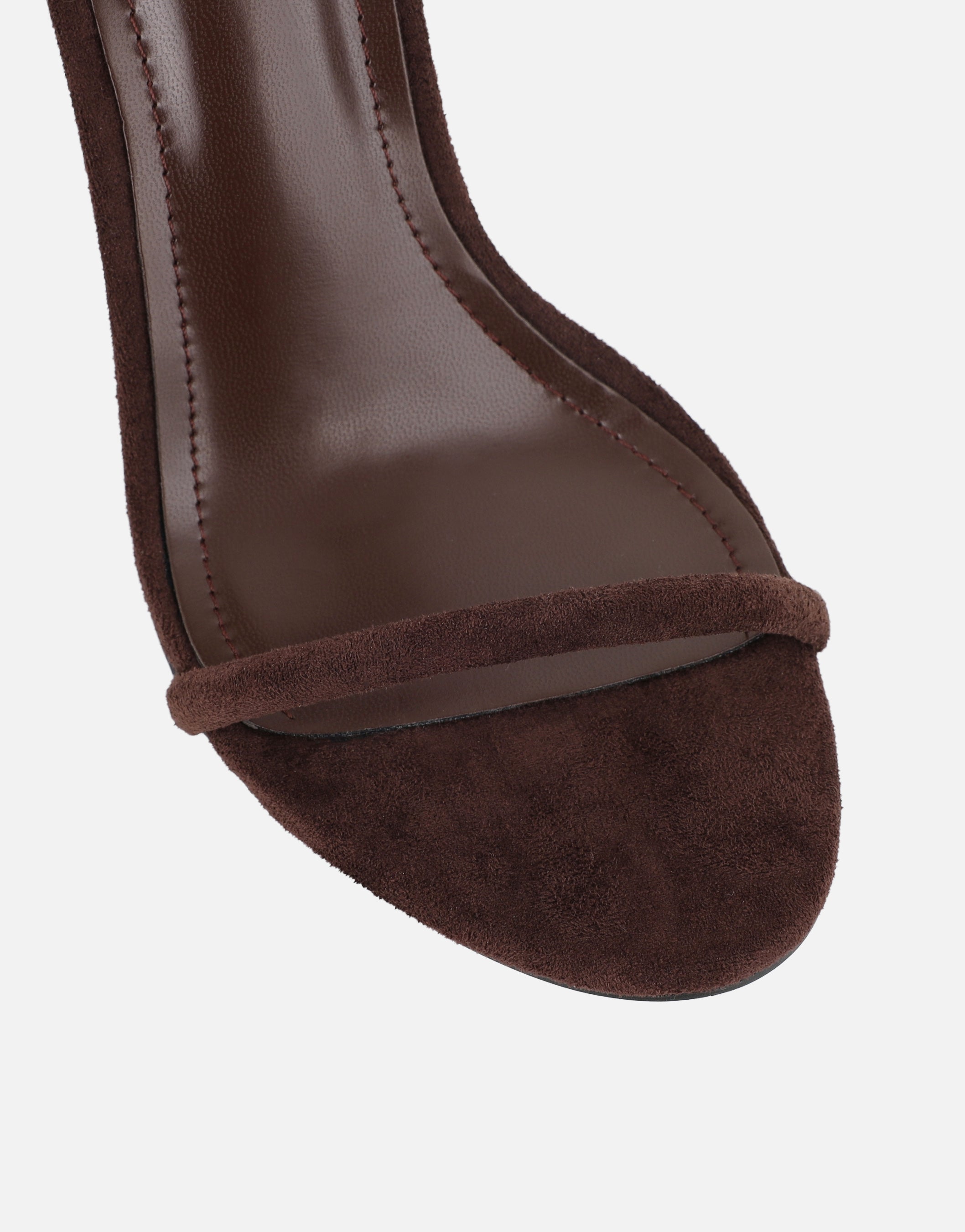 Amari Brown Suede Barely There Heeled Sandals