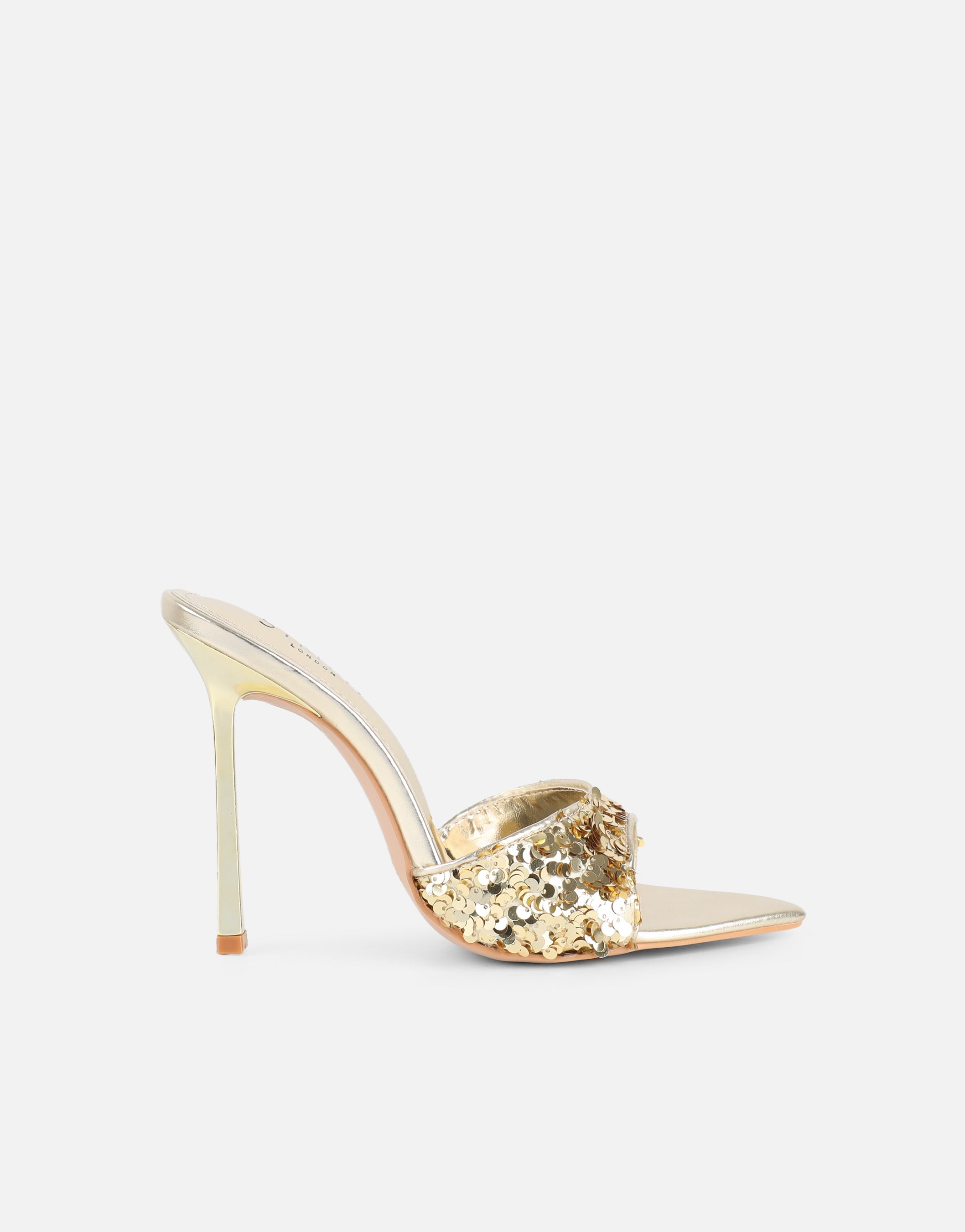 Hope Gold Sequin Heeled Sandals