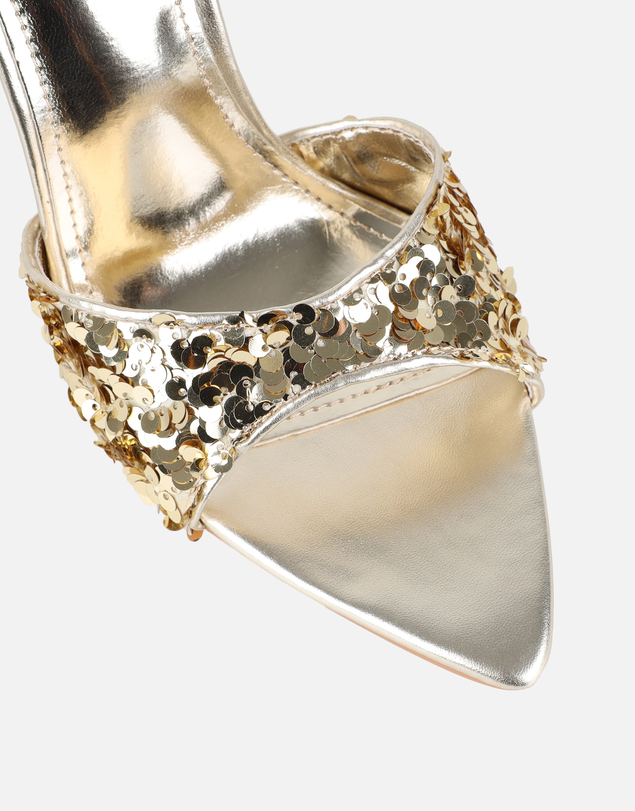 Hope Gold Sequin Heeled Sandals