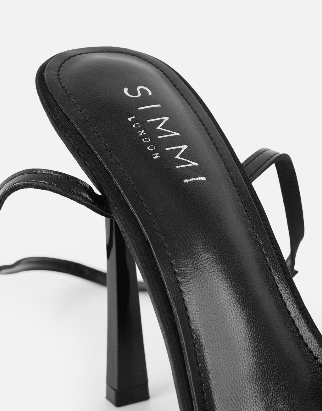 Janeena Black Lace Bow Detail Heeled Sandals