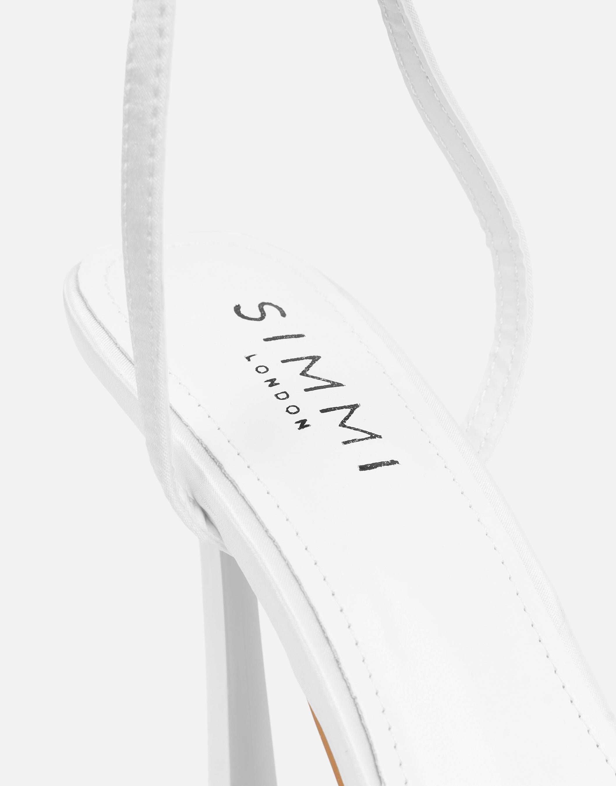 Janeena White Lace Bow Detail Heeled Sandals