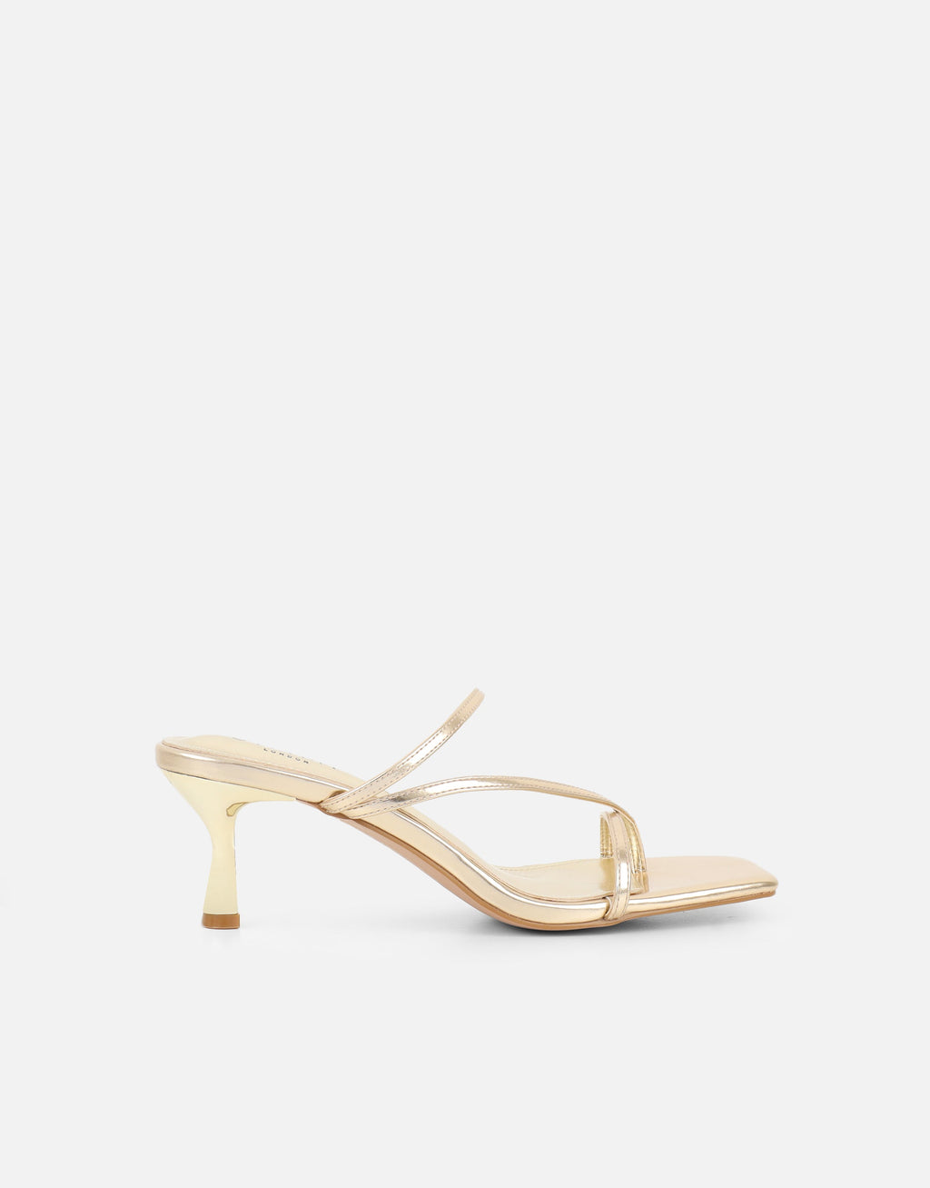 Jenna Gold Metallic Toe Post Mules