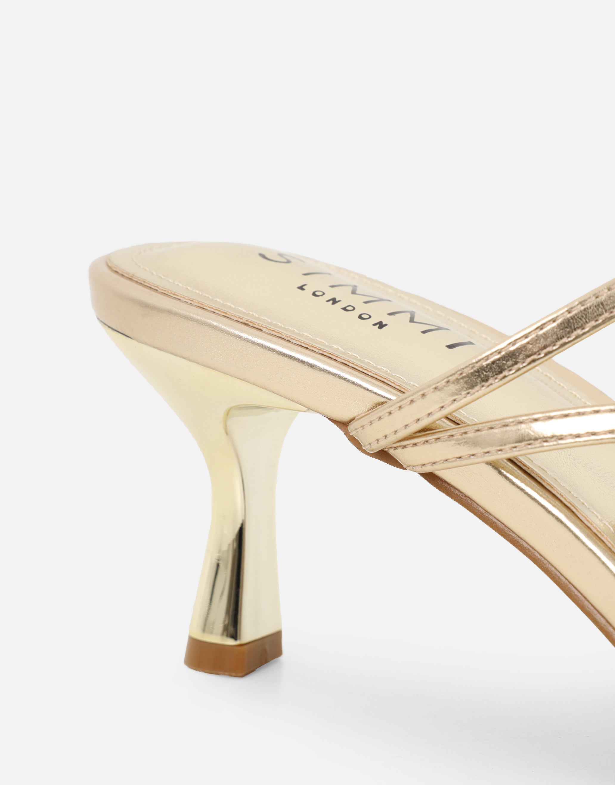 Jenna Gold Metallic Toe Post Mules