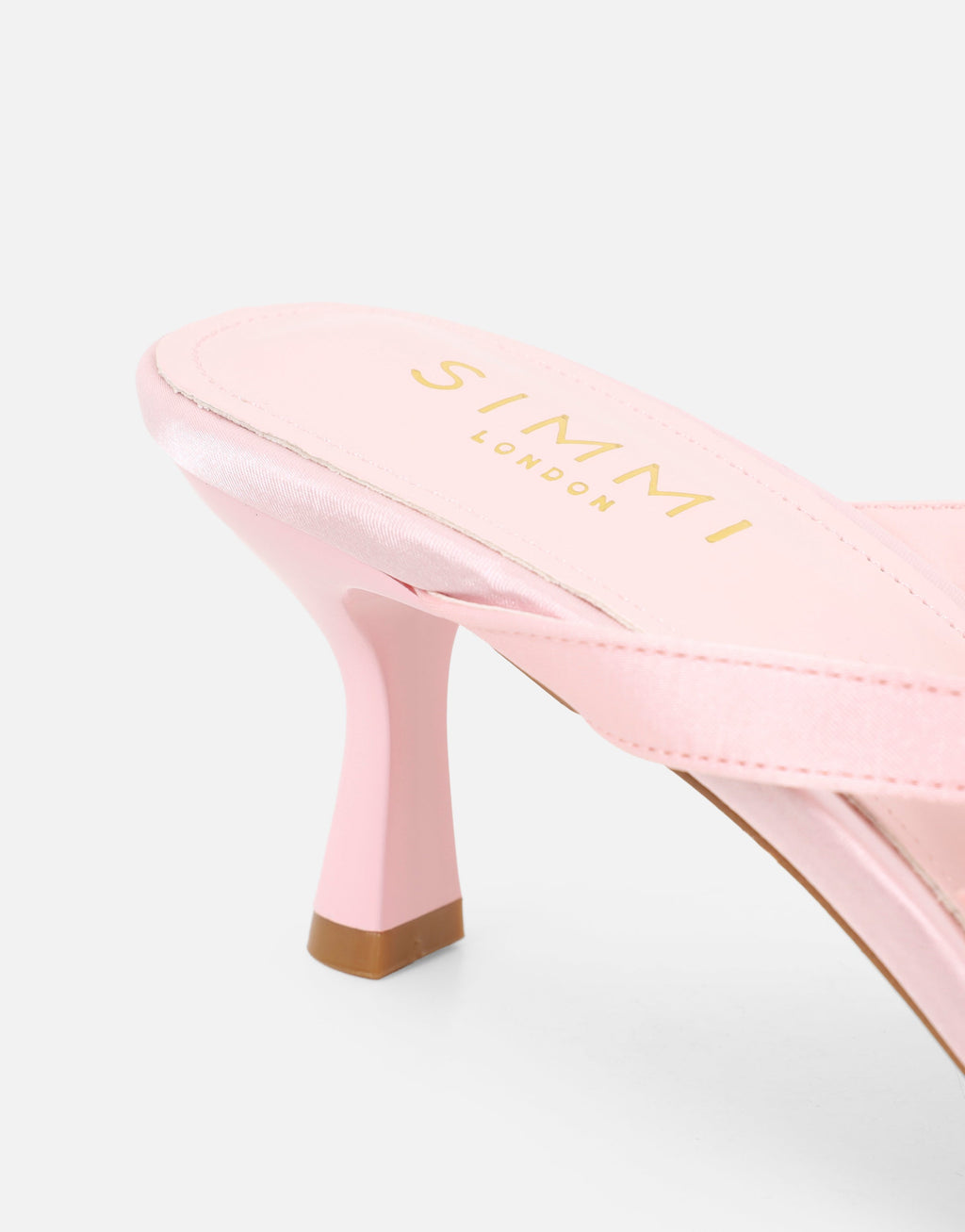 Ruby Pink Satin Flower Detail Mules