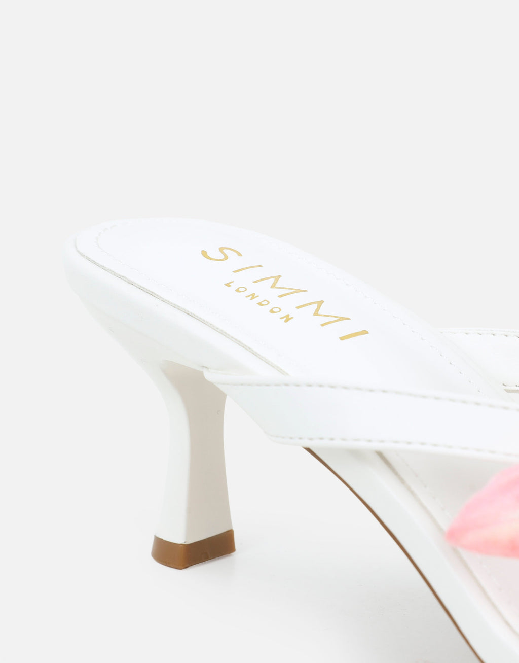 Ruby White Flower Detail Mules