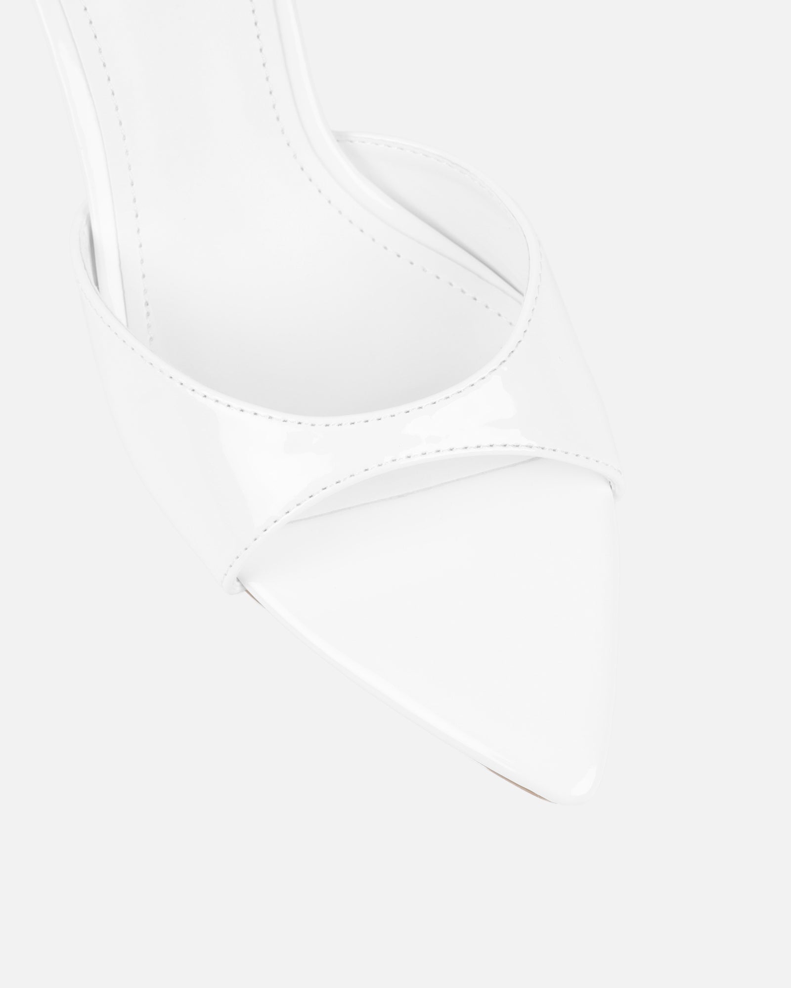 Jerez White Patent Peep Toe Heeled Sandals