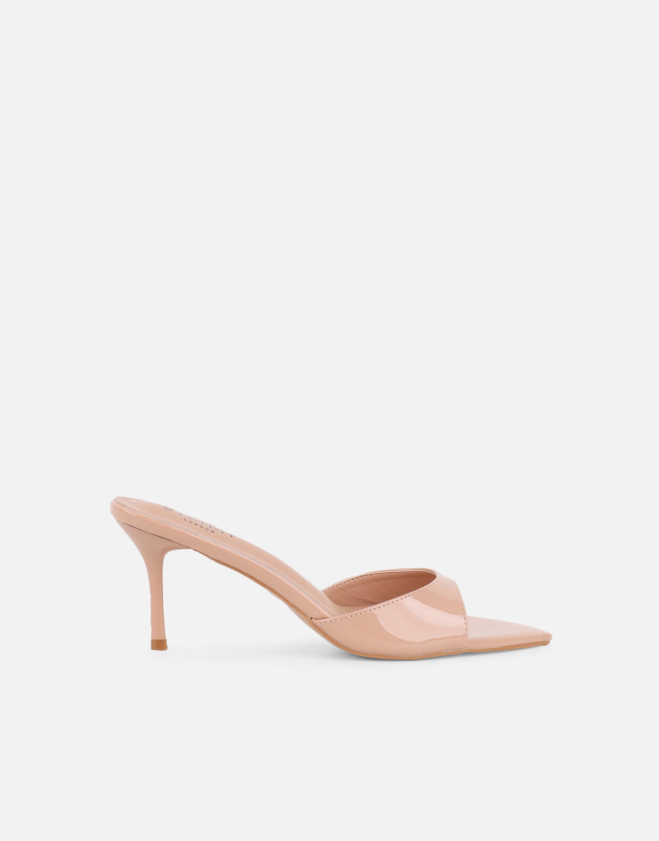 Jerez Nude Patent Peep Toe Heeled Sandals