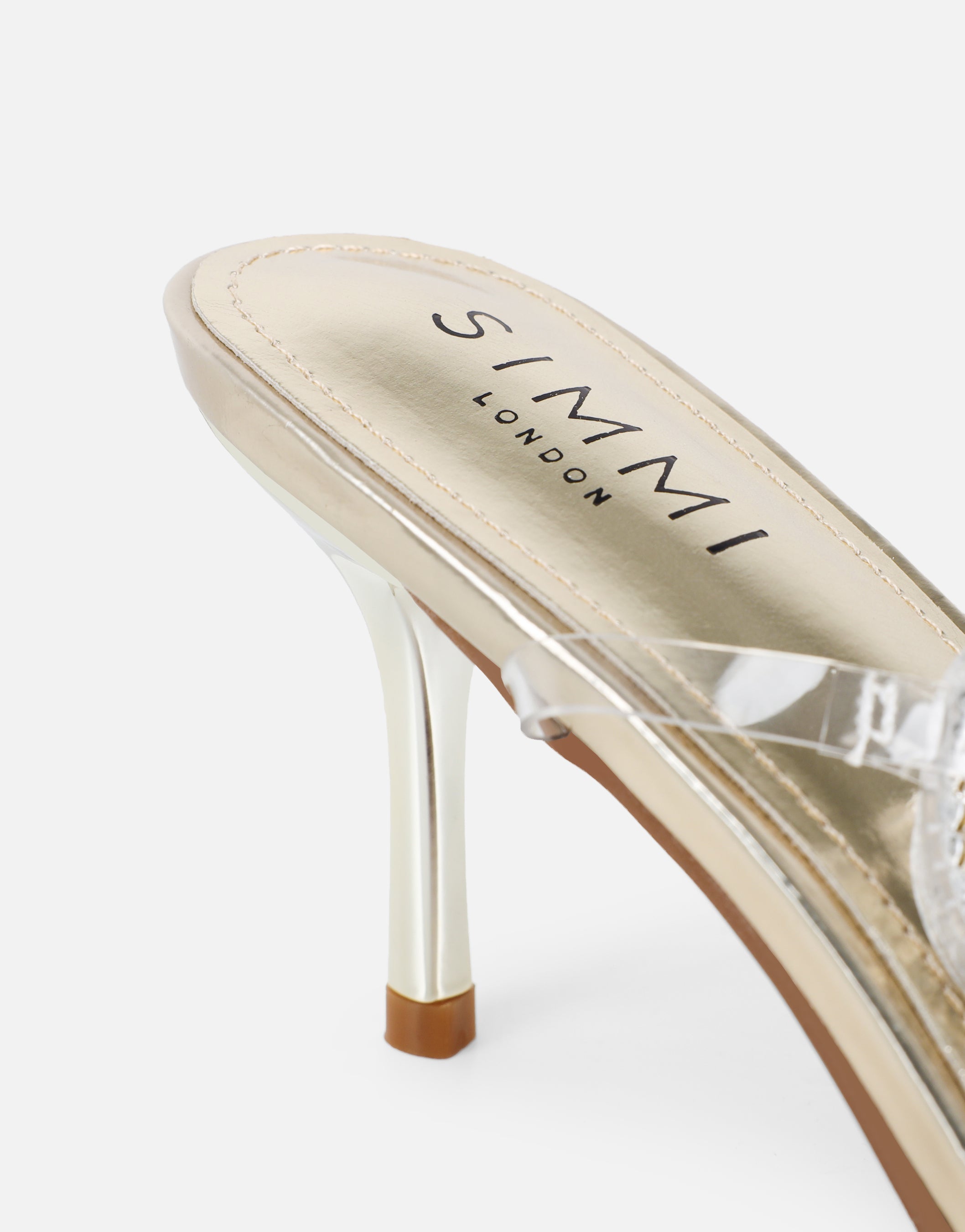 Jill gold mirror Diamante slingback heels