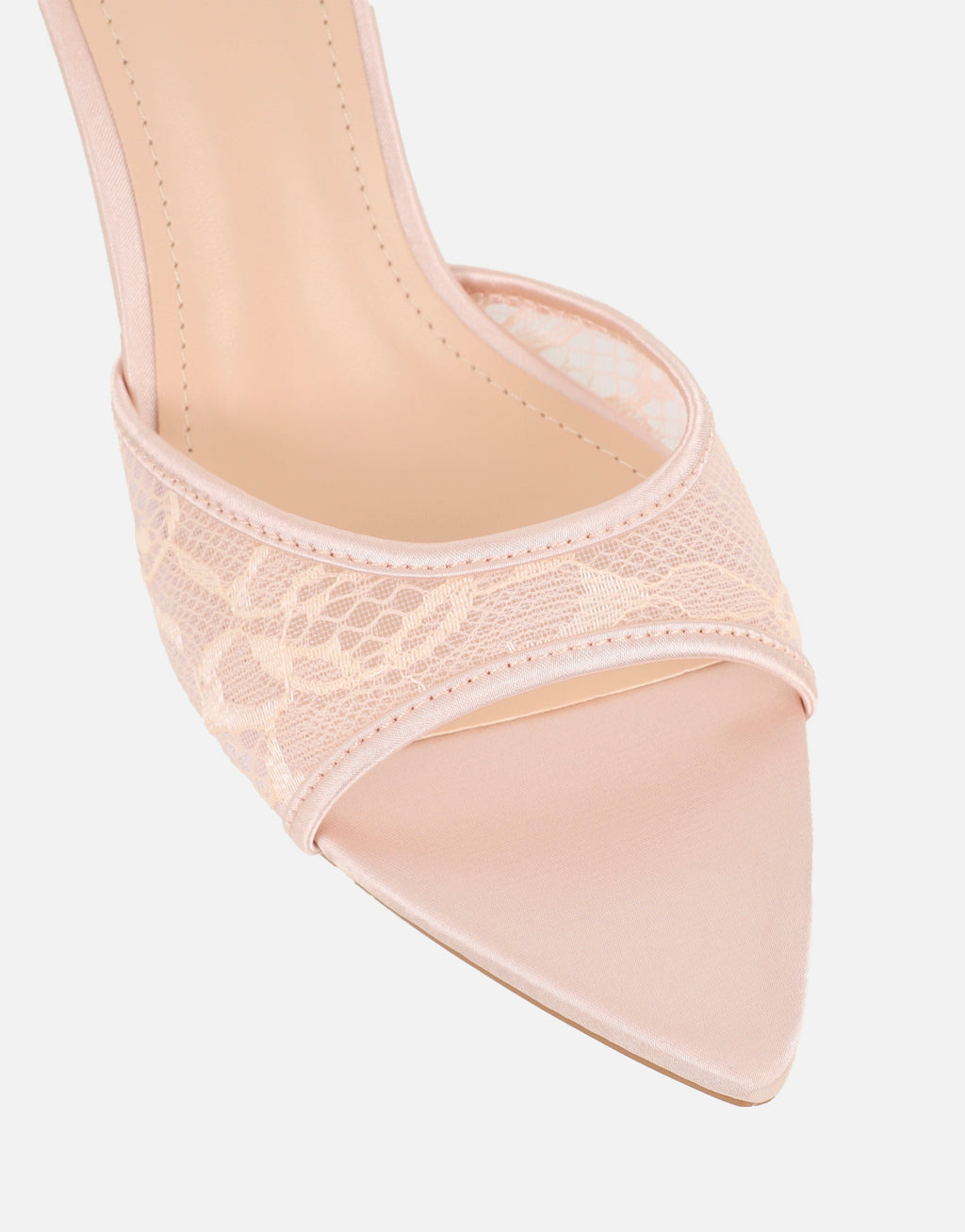 Fiorella Blush Lace Mules