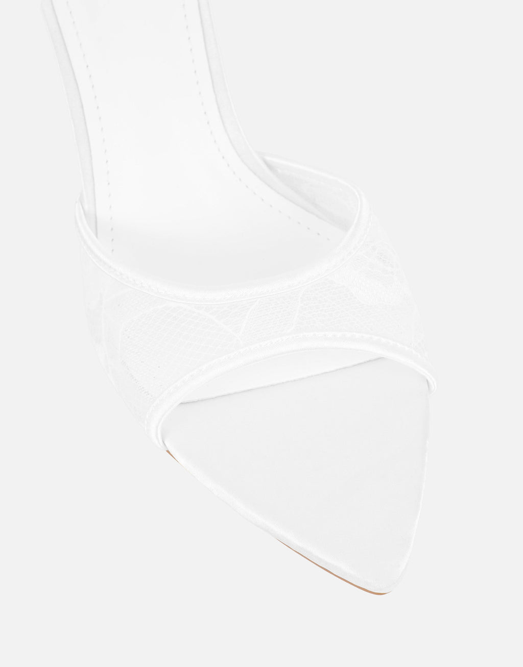 Fiorella White Lace Mules