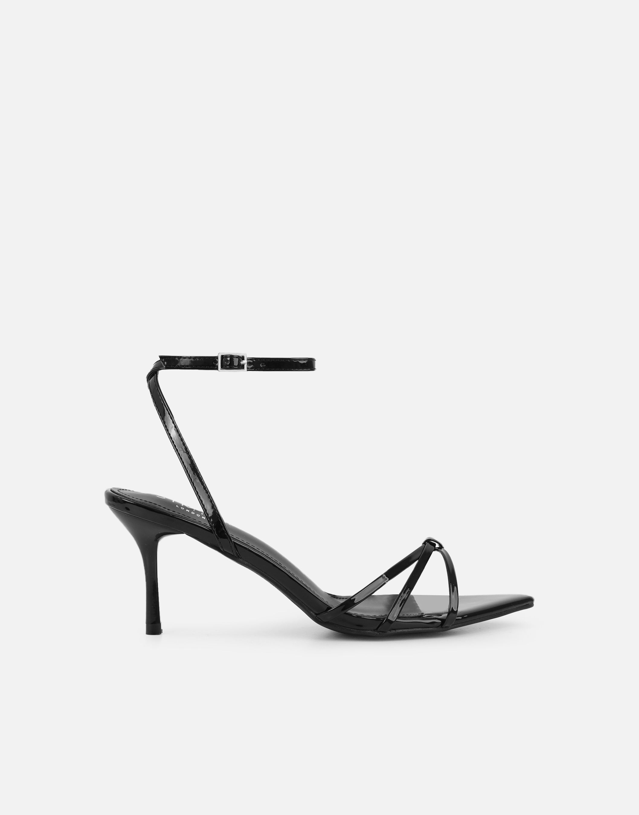 Fifi Black Patent Strappy Heeled Sandals