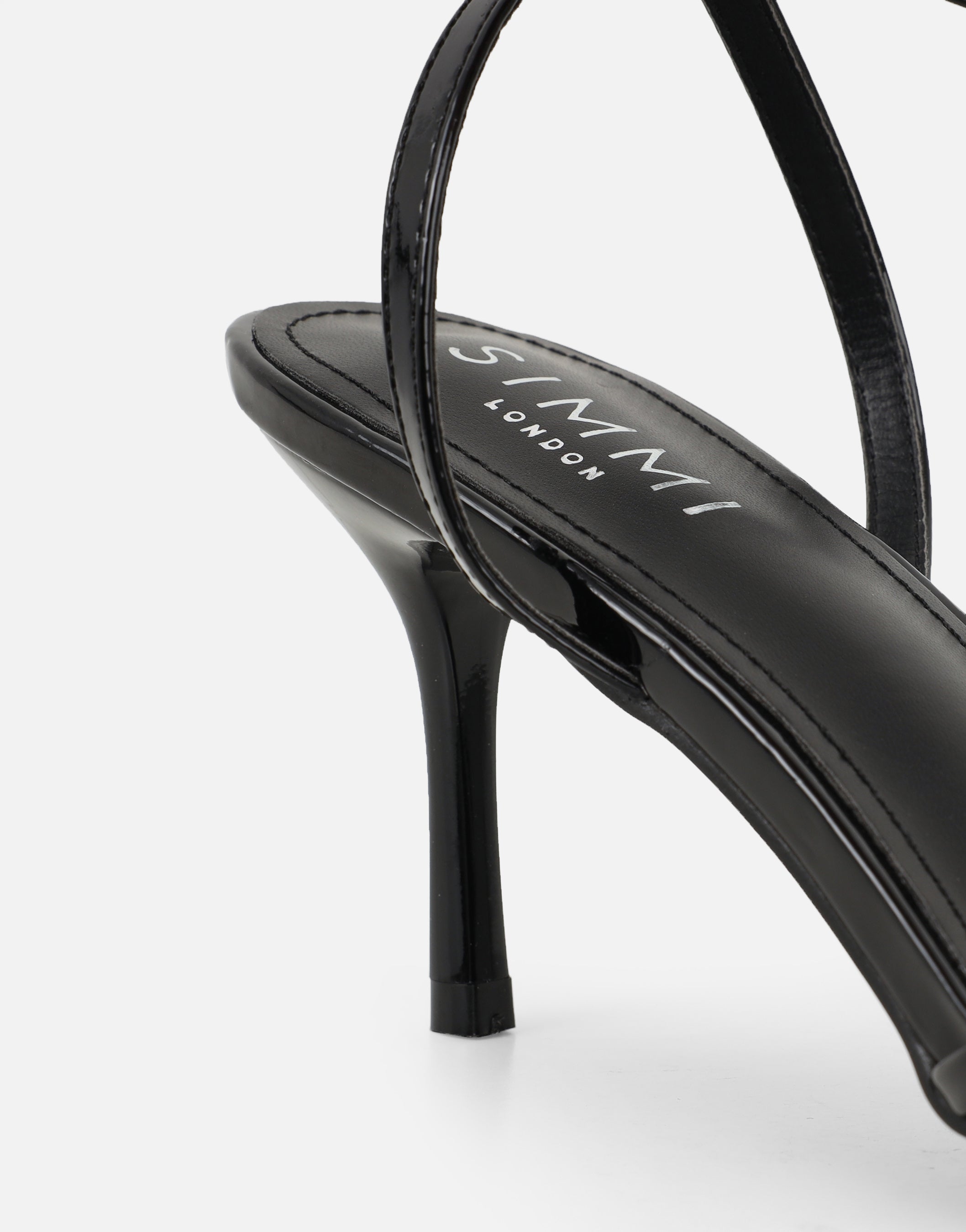 Fifi Black Patent Strappy Heeled Sandals