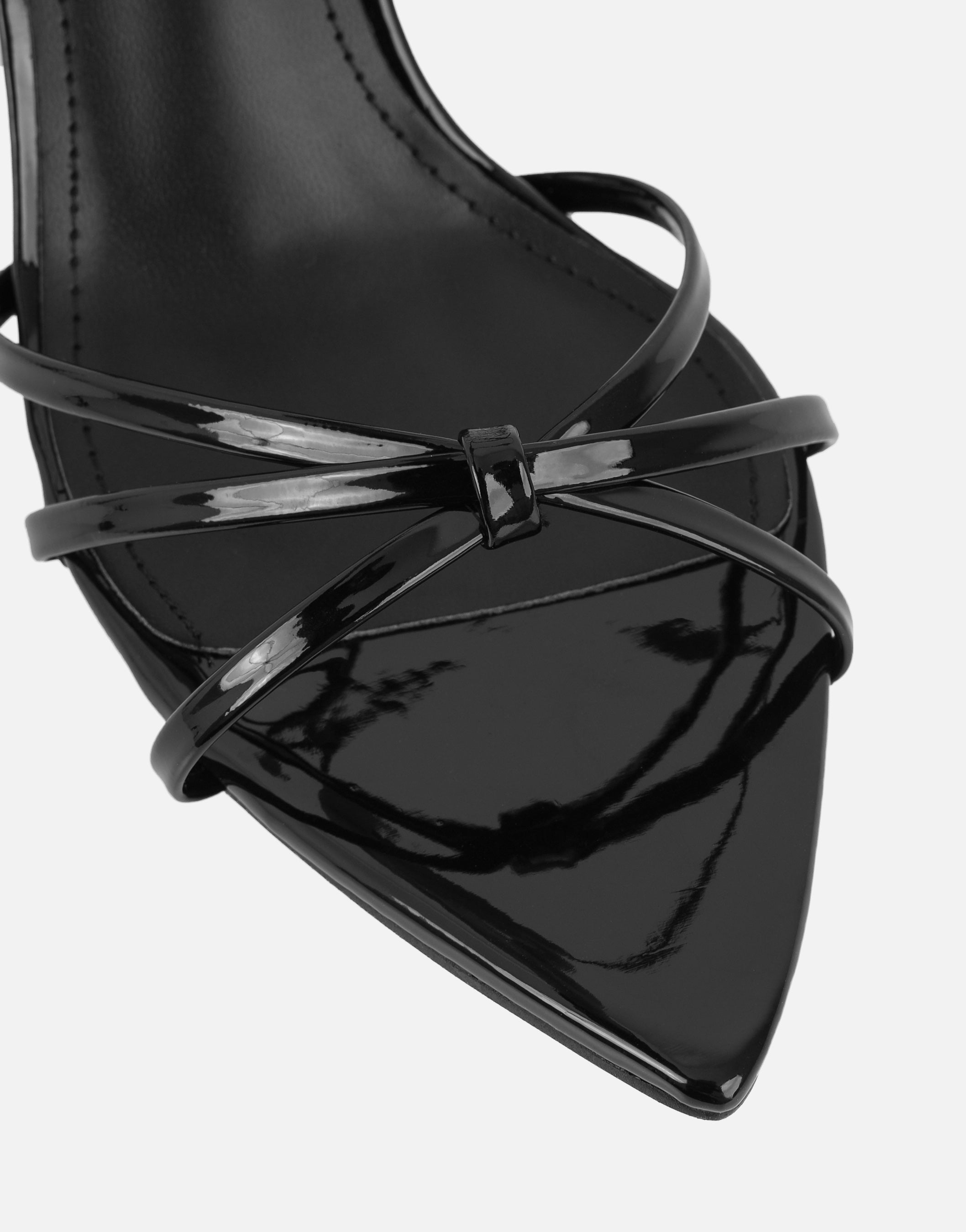 Fifi Black Patent Strappy Heeled Sandals