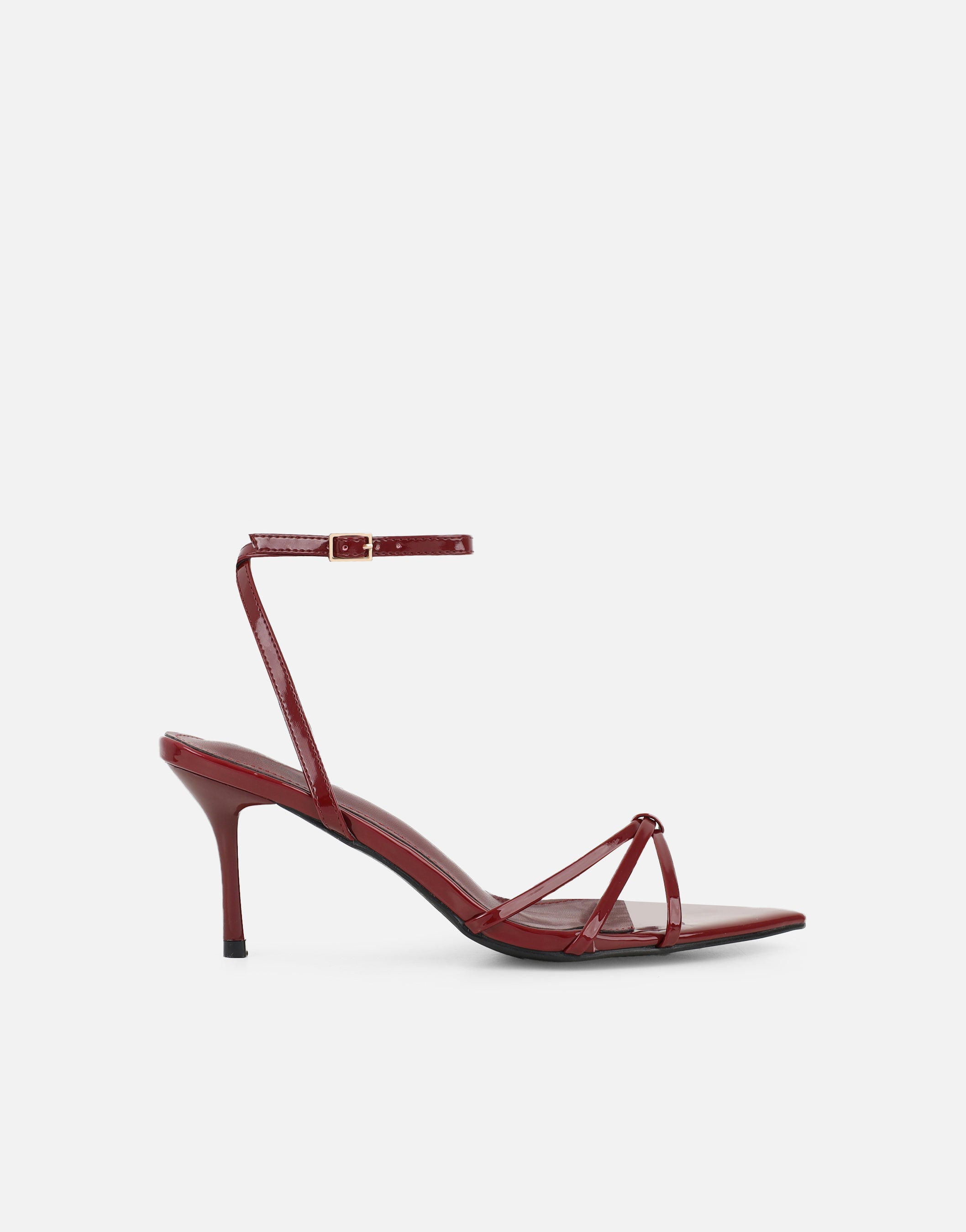 Fifi Burgundy Patent Strappy Heeled Sandals