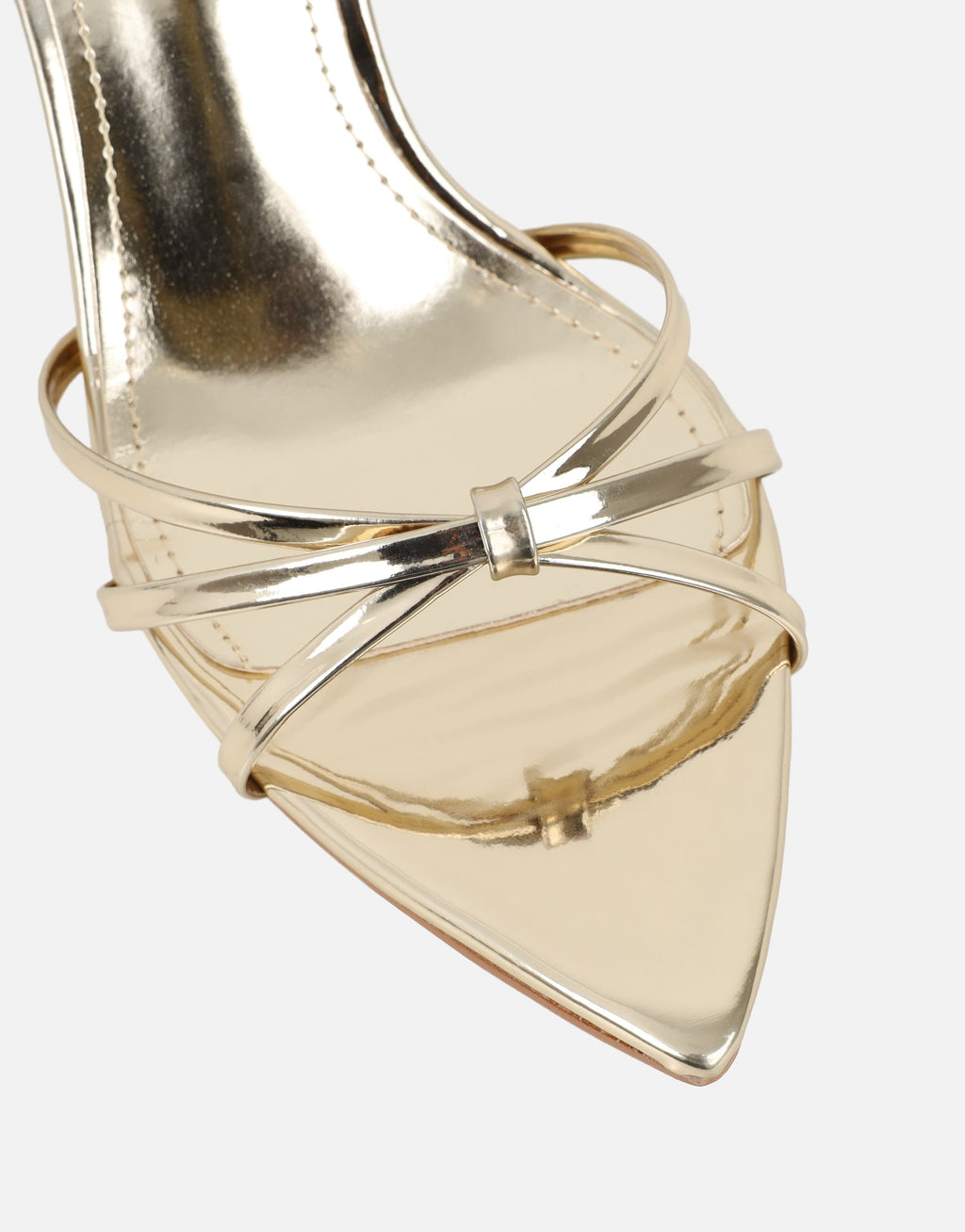 Fifi Gold Mirror Strappy Heeled Sandals