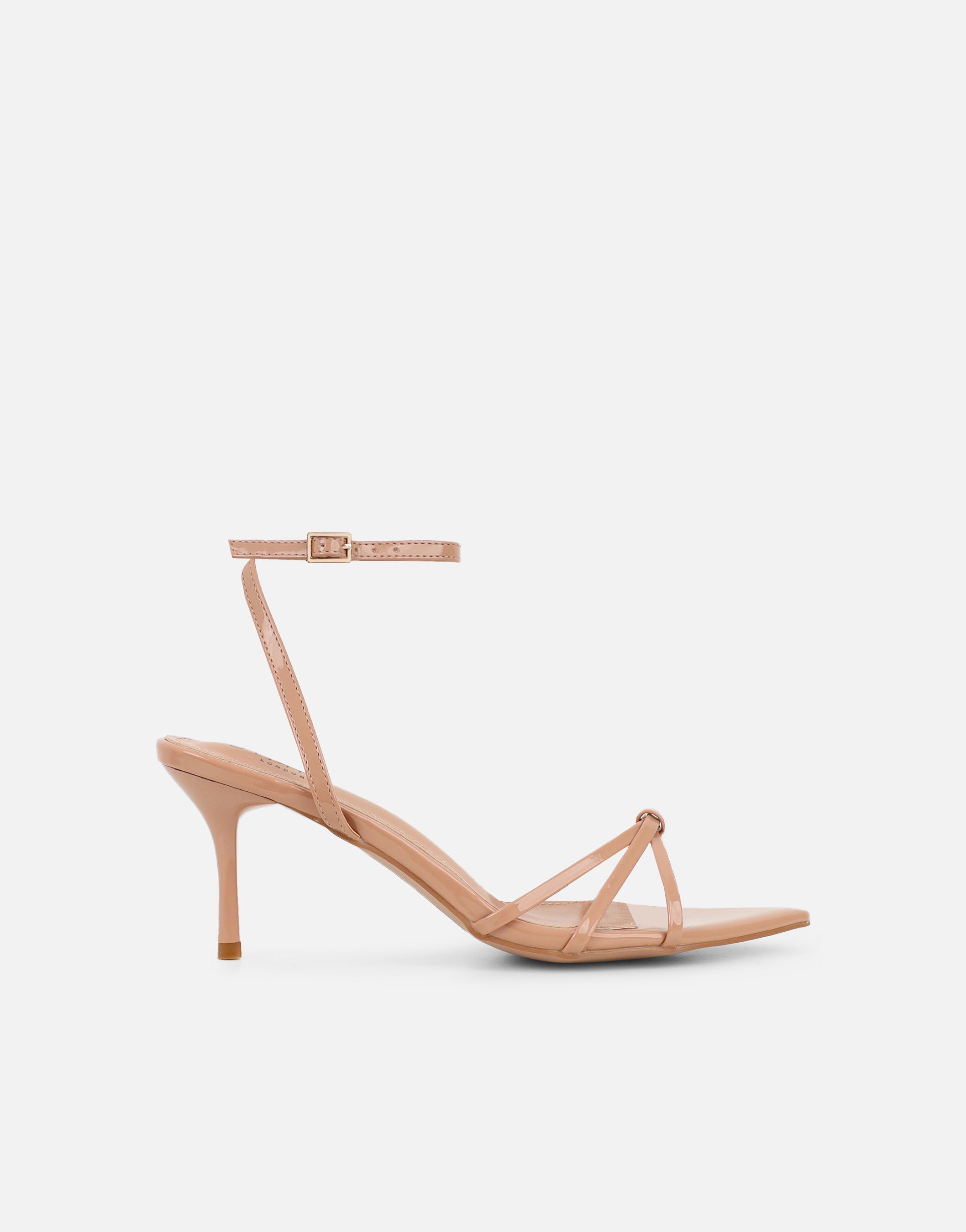 Fifi Nude Patent Strappy Heeled Sandals