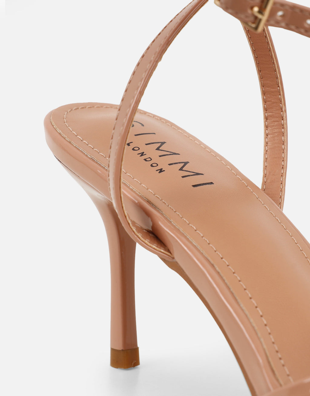 Fifi Nude Patent Strappy Heeled Sandals