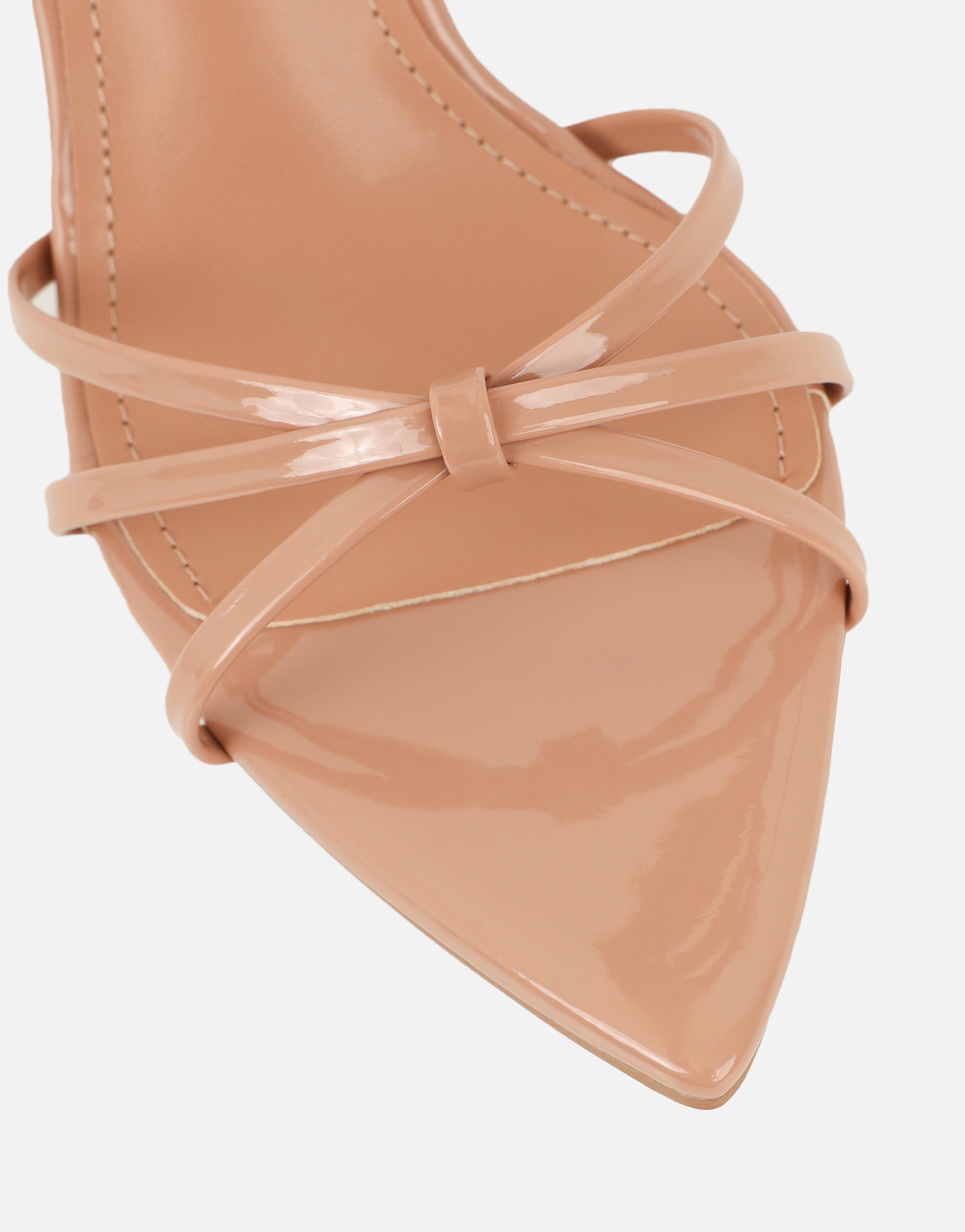 Fifi Nude Patent Strappy Heeled Sandals