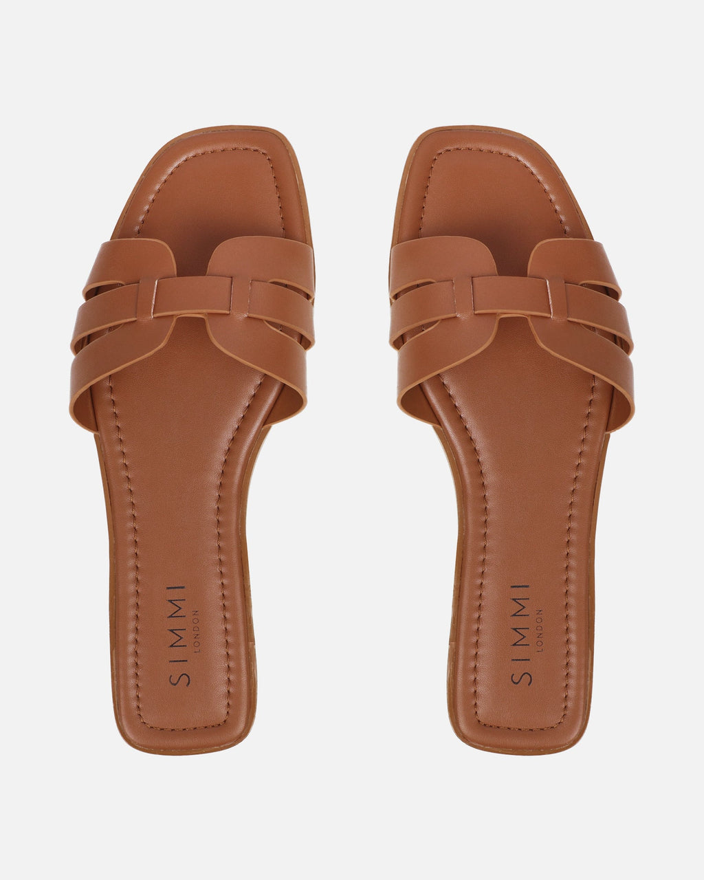 Jorja Tan Slip On Flat Sandals