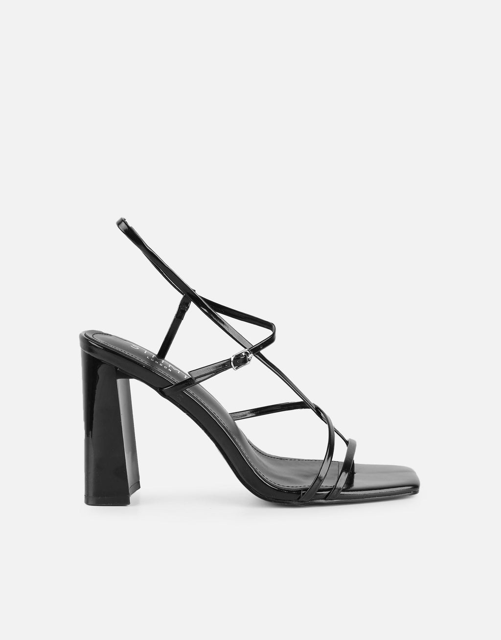 Xyla Black Strappy Block Heeled Sandals