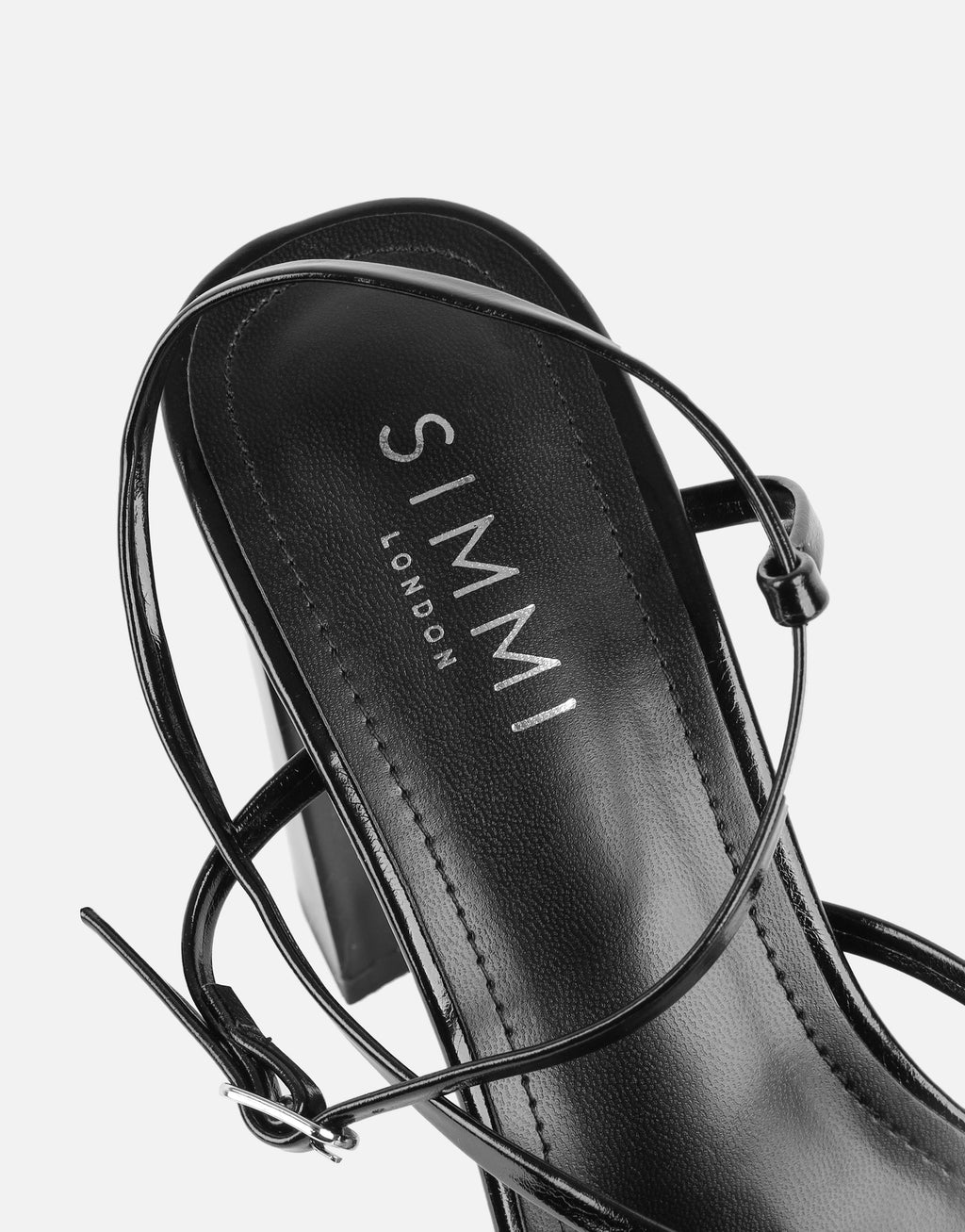 Xyla Black Strappy Block Heeled Sandals