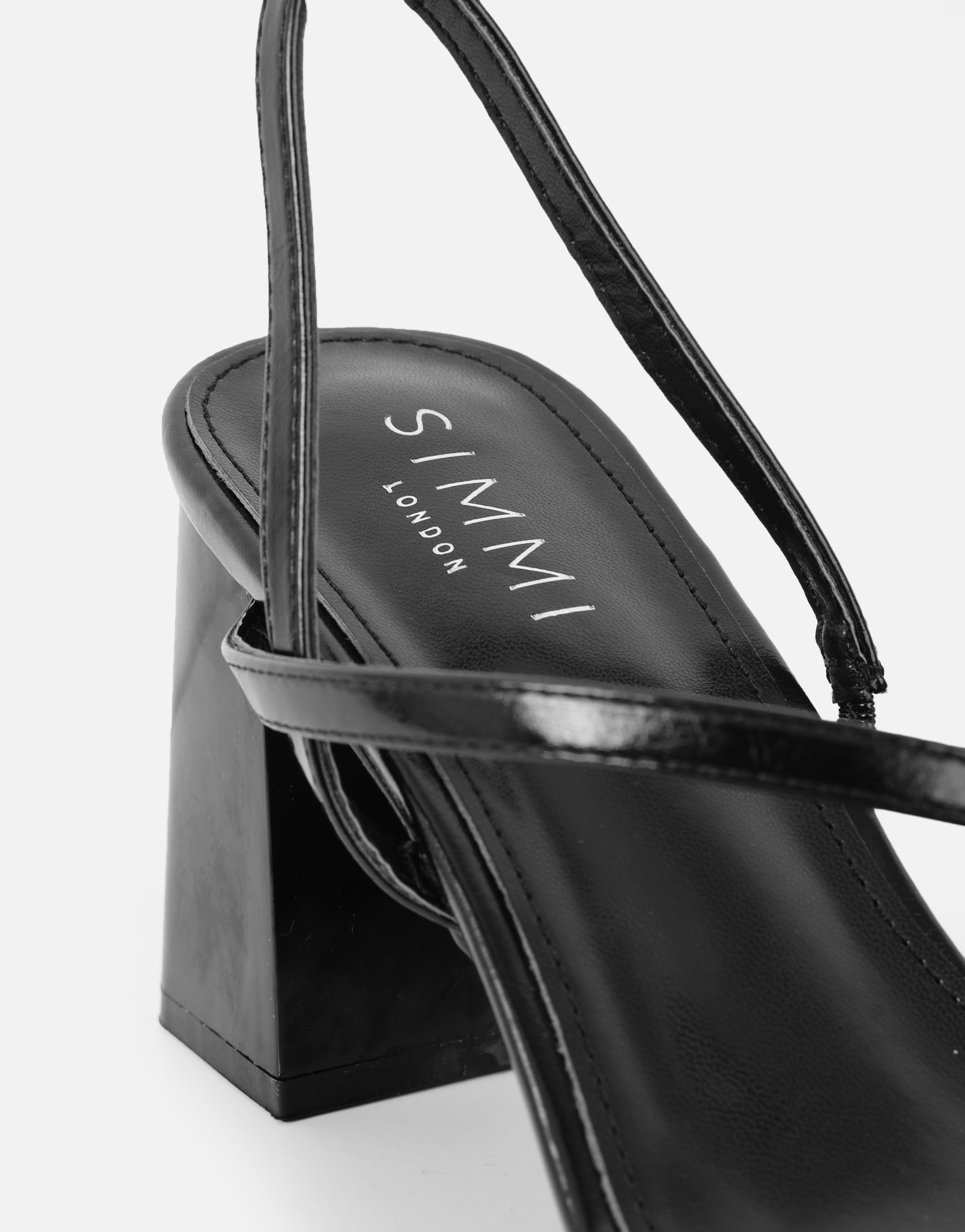 Manzi Black Strappy Block Heeled Sandals