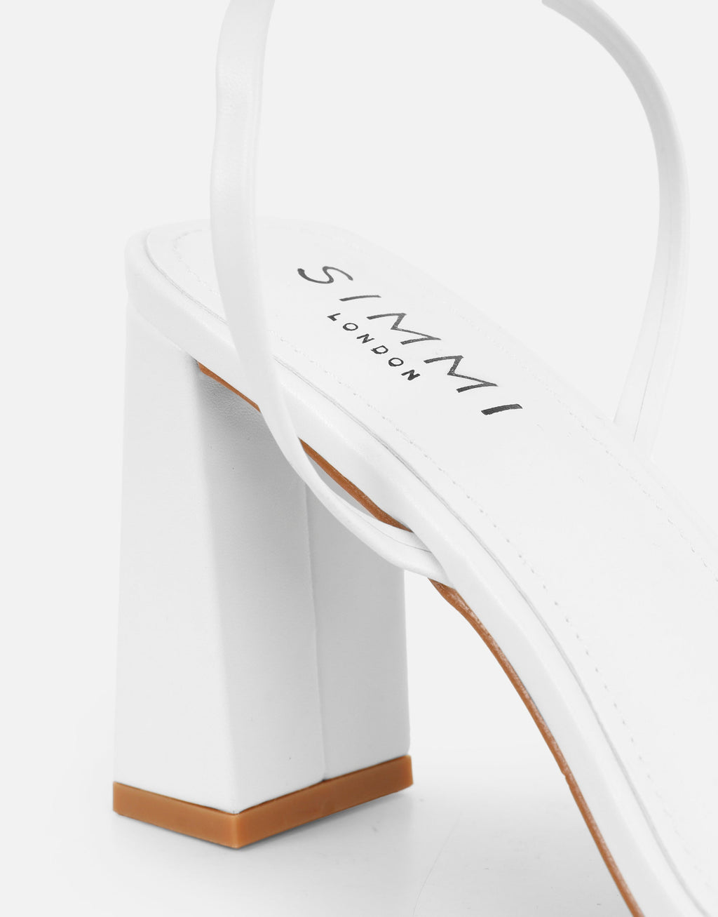 Citra White Strappy Block Heeled Sandals