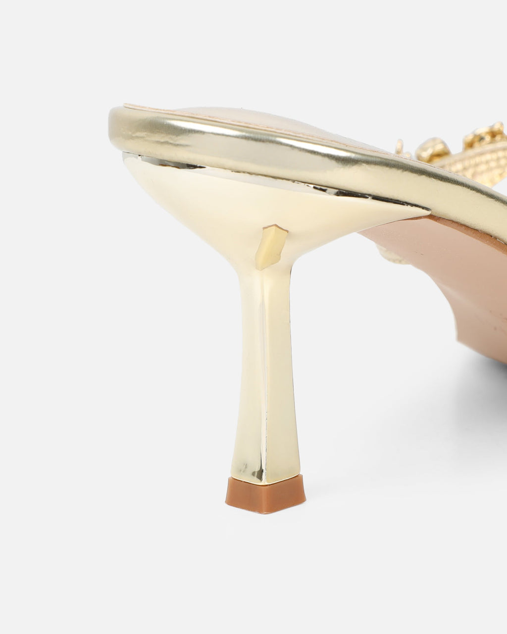 Silla Gold Metallic Shell Detail Toe Post Heeled Sandals