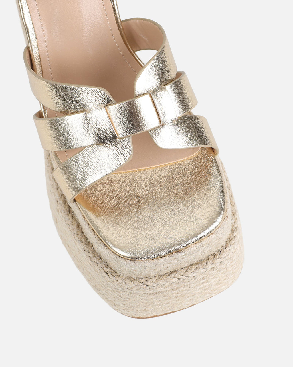 Papzi Gold Metallic Platform Heeled Sandals