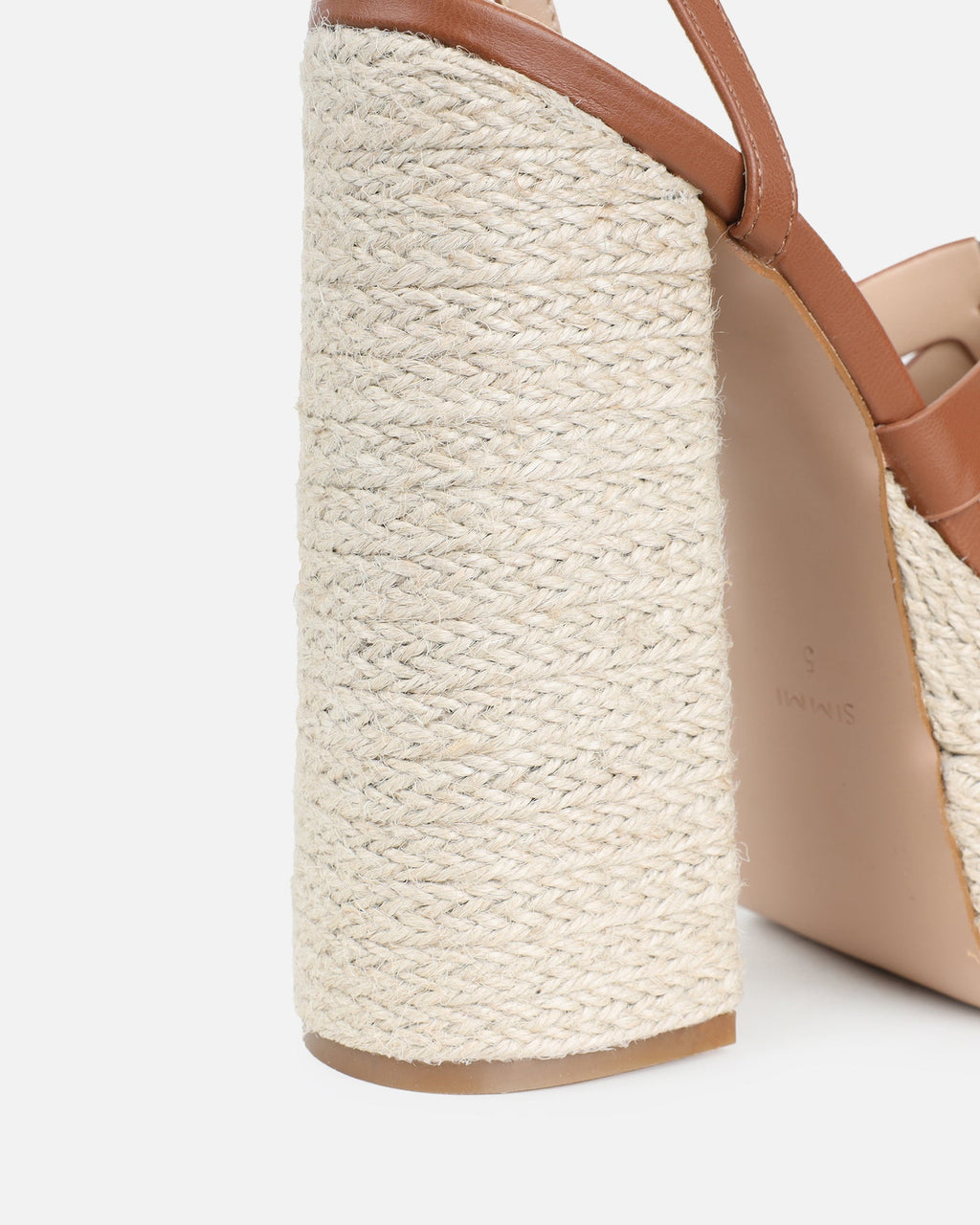 Papzi Tan Platform Heeled Sandals