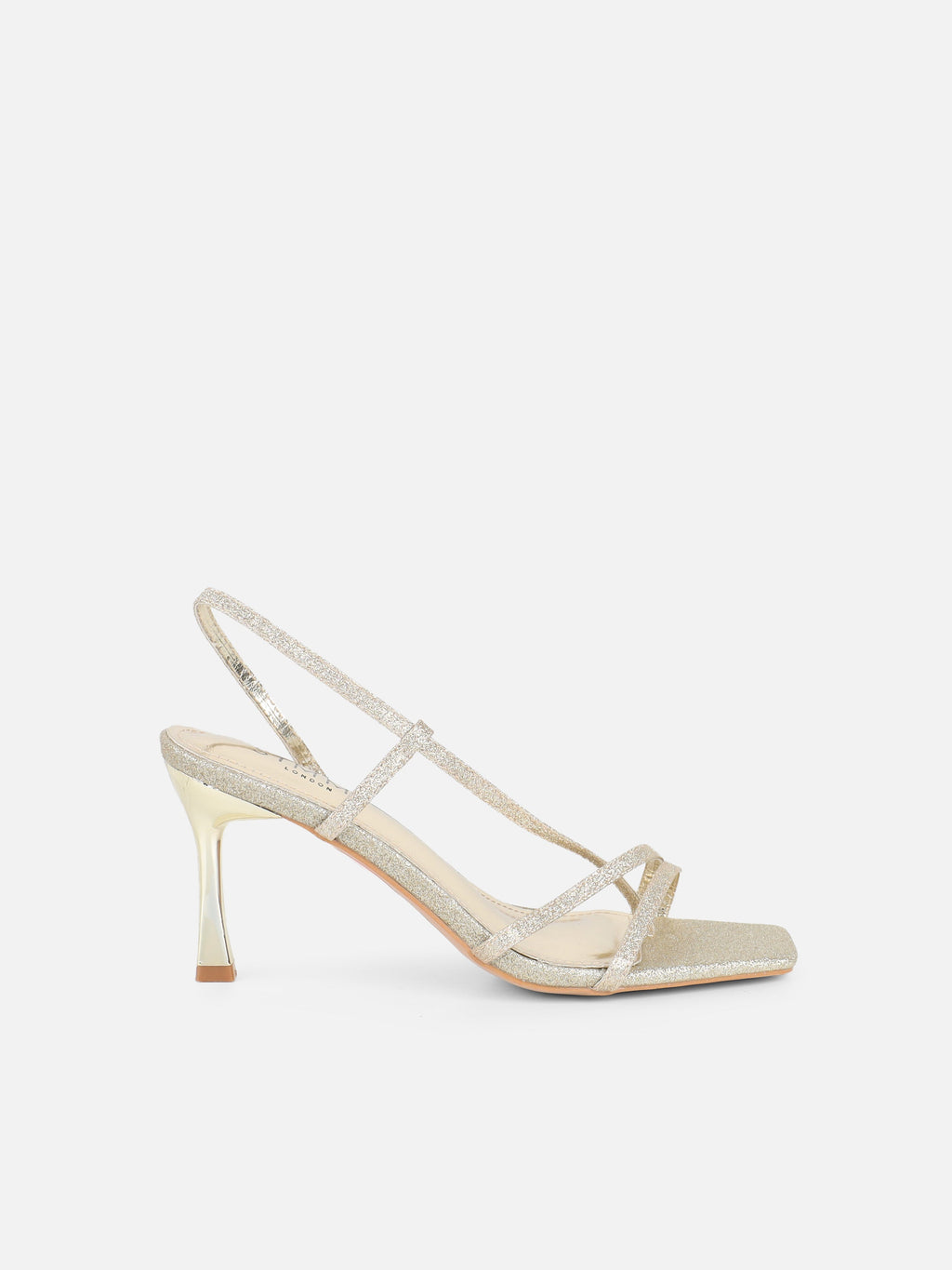 Pollis Gold Glitter Strappy Heeled Sandals