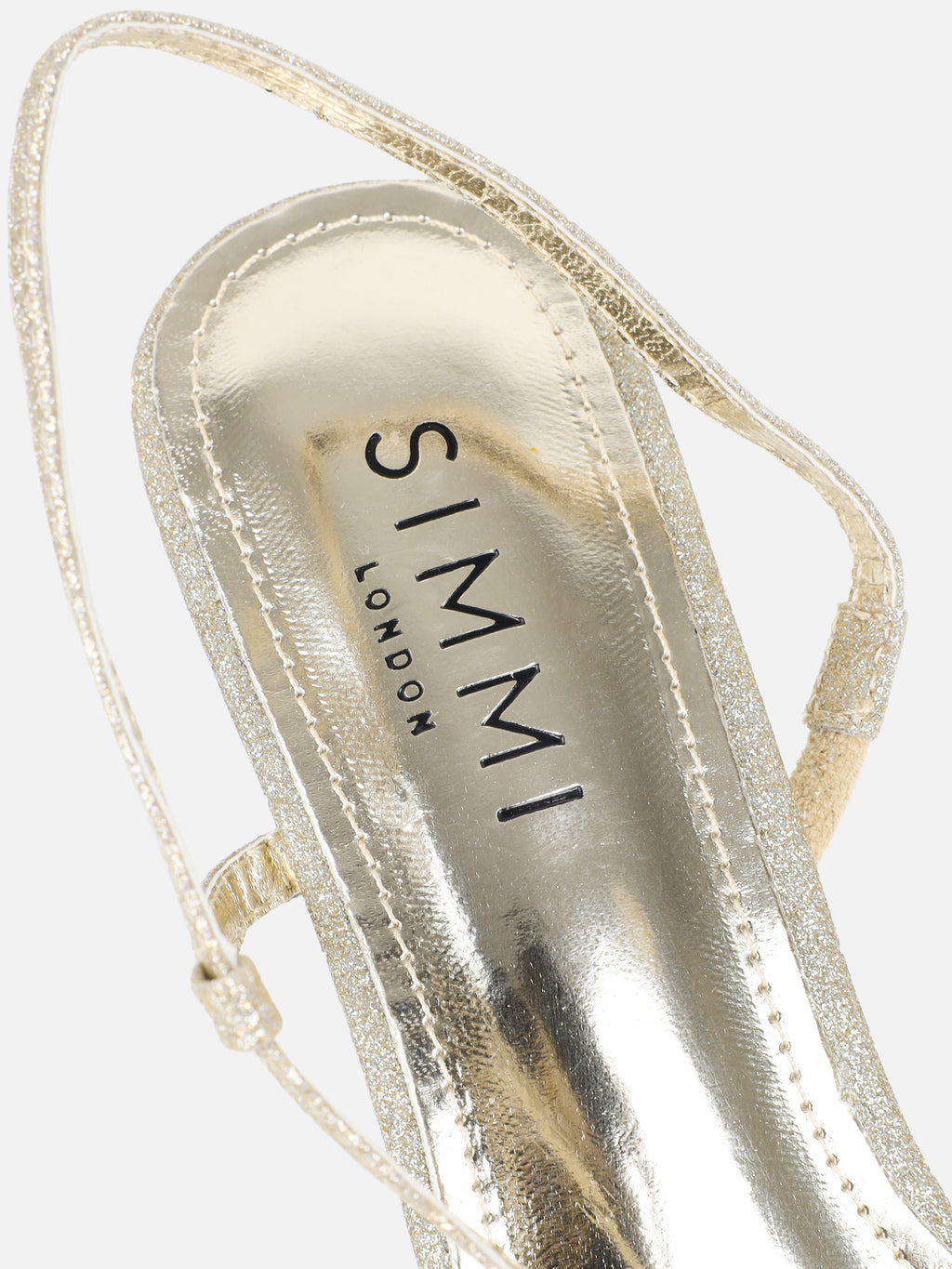 Pollis Gold Glitter Strappy Heeled Sandals
