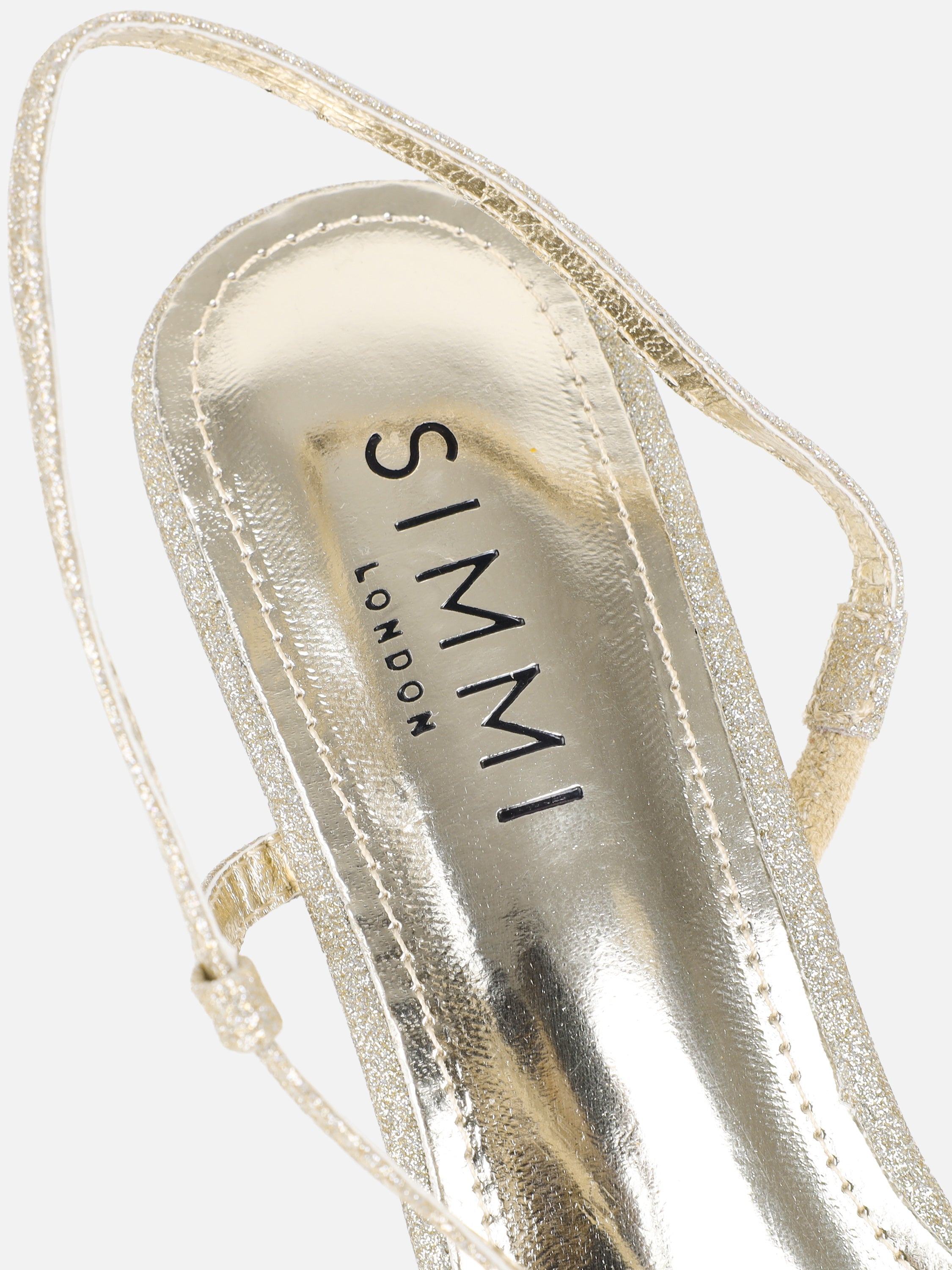 Pollis Gold Glitter Strappy Heeled Sandals