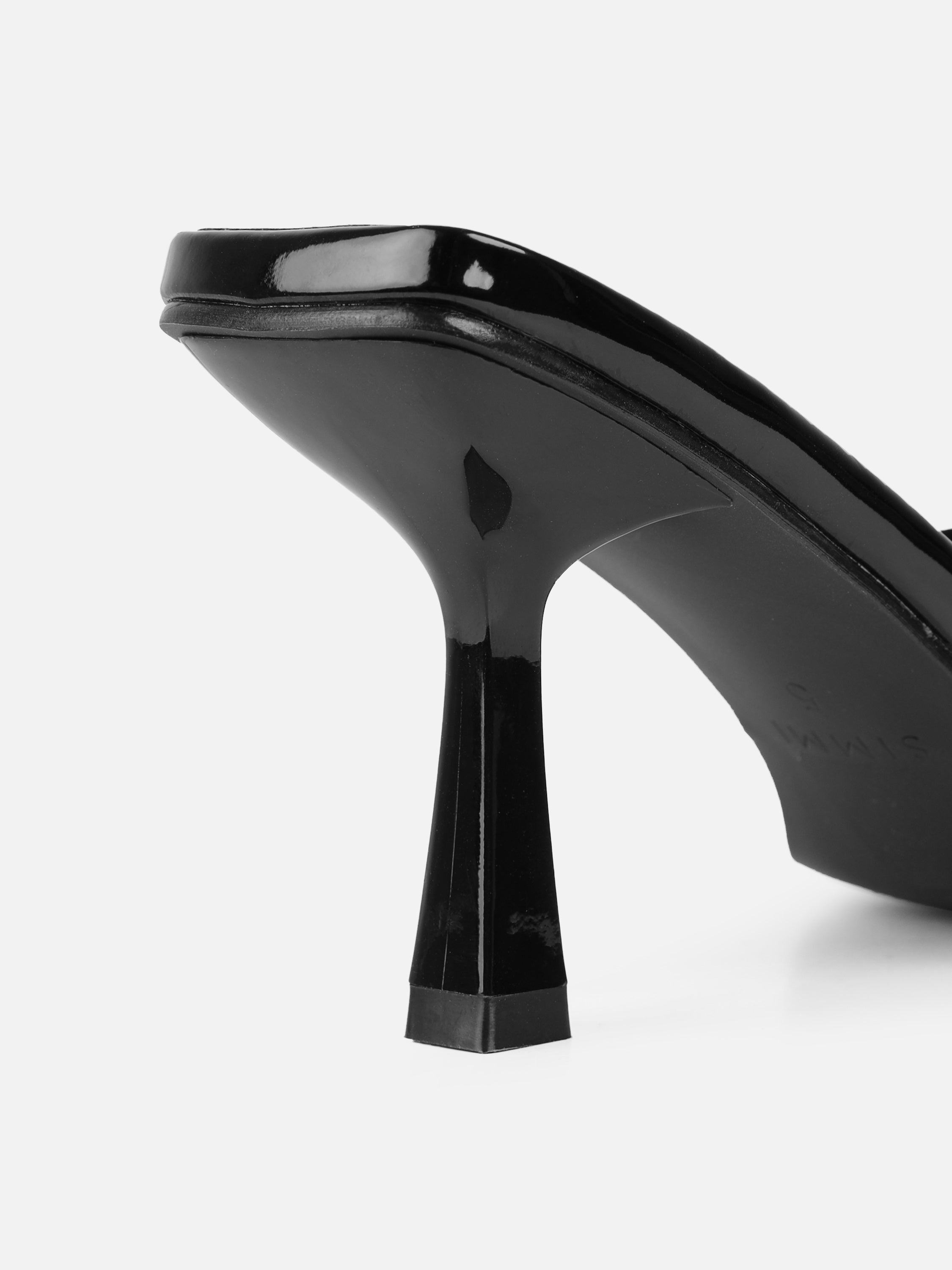 Sameel Black Patent Mules
